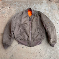 1990’s Alpha Industries Brown Reversible MA-1 Flight Jacket Large 27” Chest