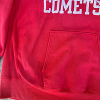 1980’s Faded Red Champion Reverse Weave Hooded Sweatshirt XL 25” Chest