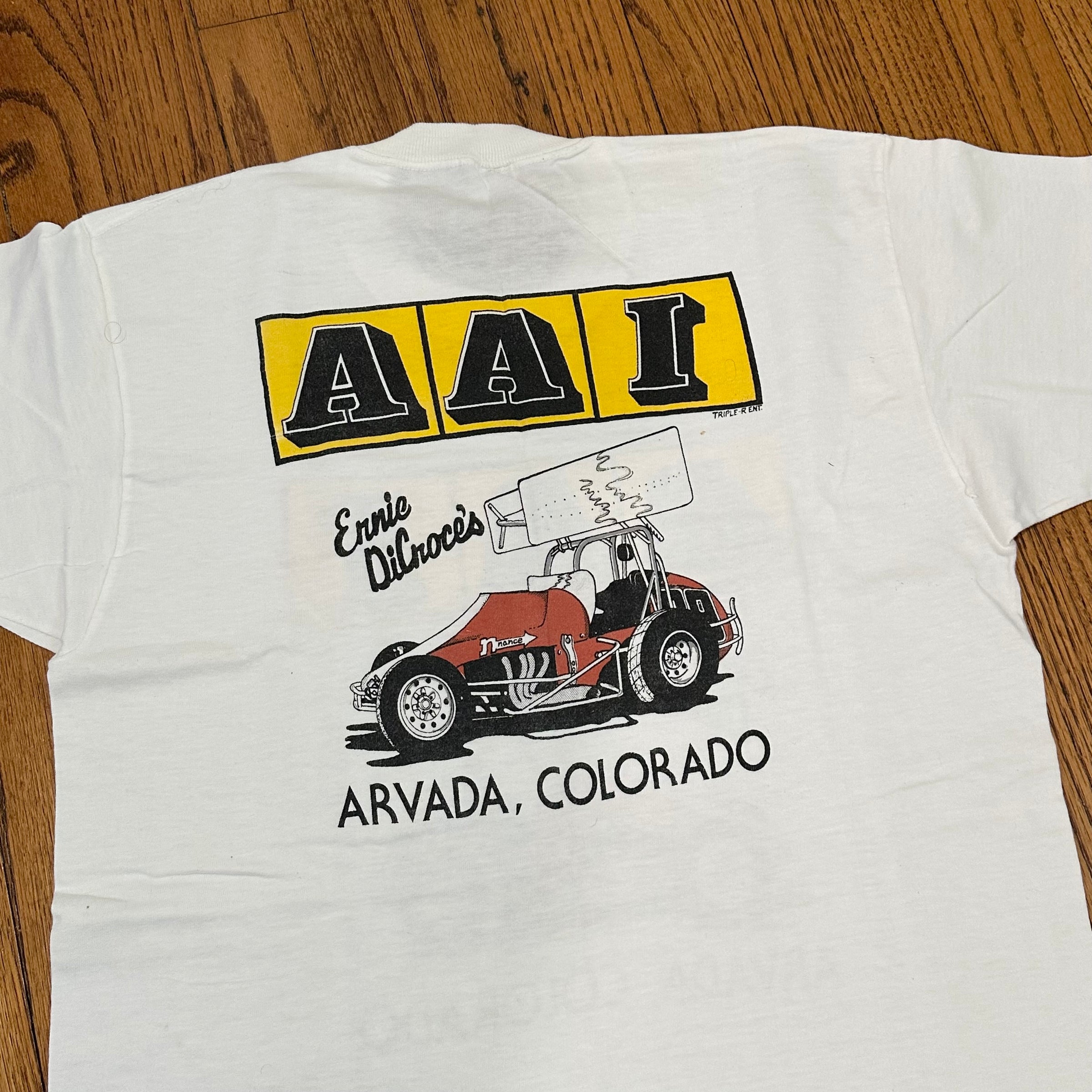 1970’s Deadstock Ernie DeCroce AAI Speed Equipment Stock Car T-Shirt Medium