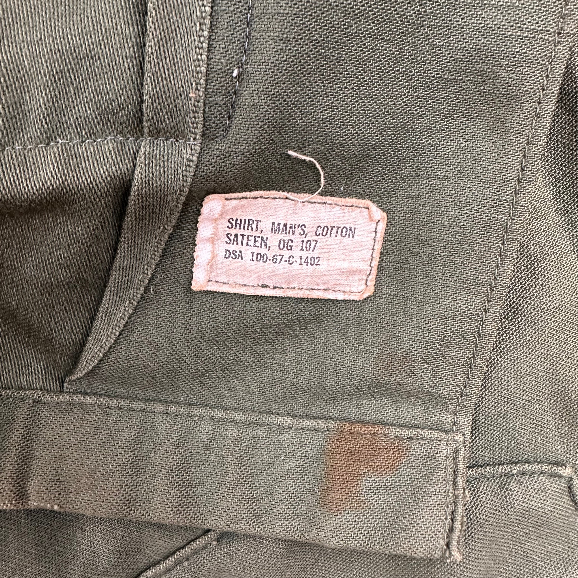 1960’s OG-107 Four Pocket Fatigue Shirt 25” Chest