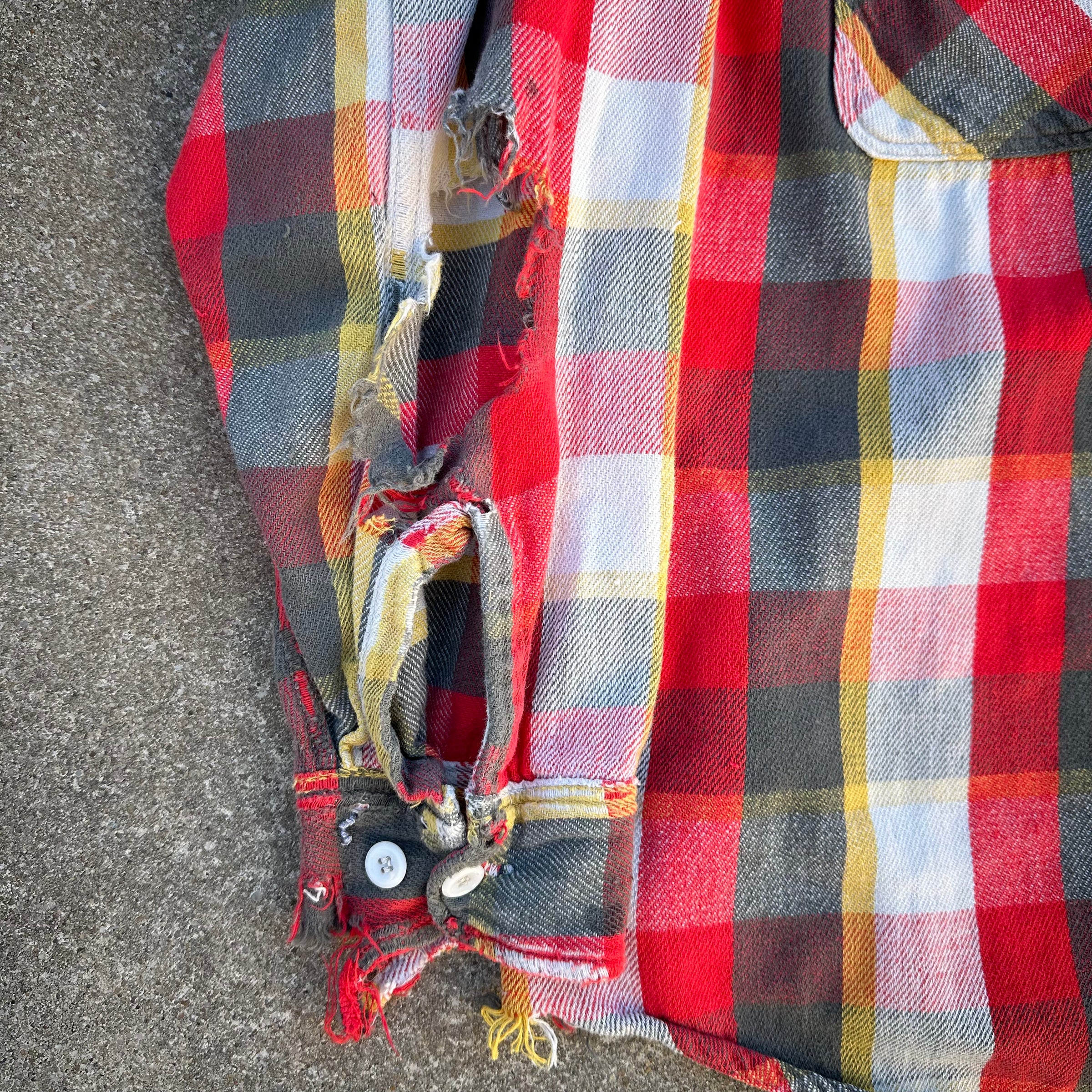 1950’s Big Mac Penney’s Plaid Cotton Flannel Shirt XL