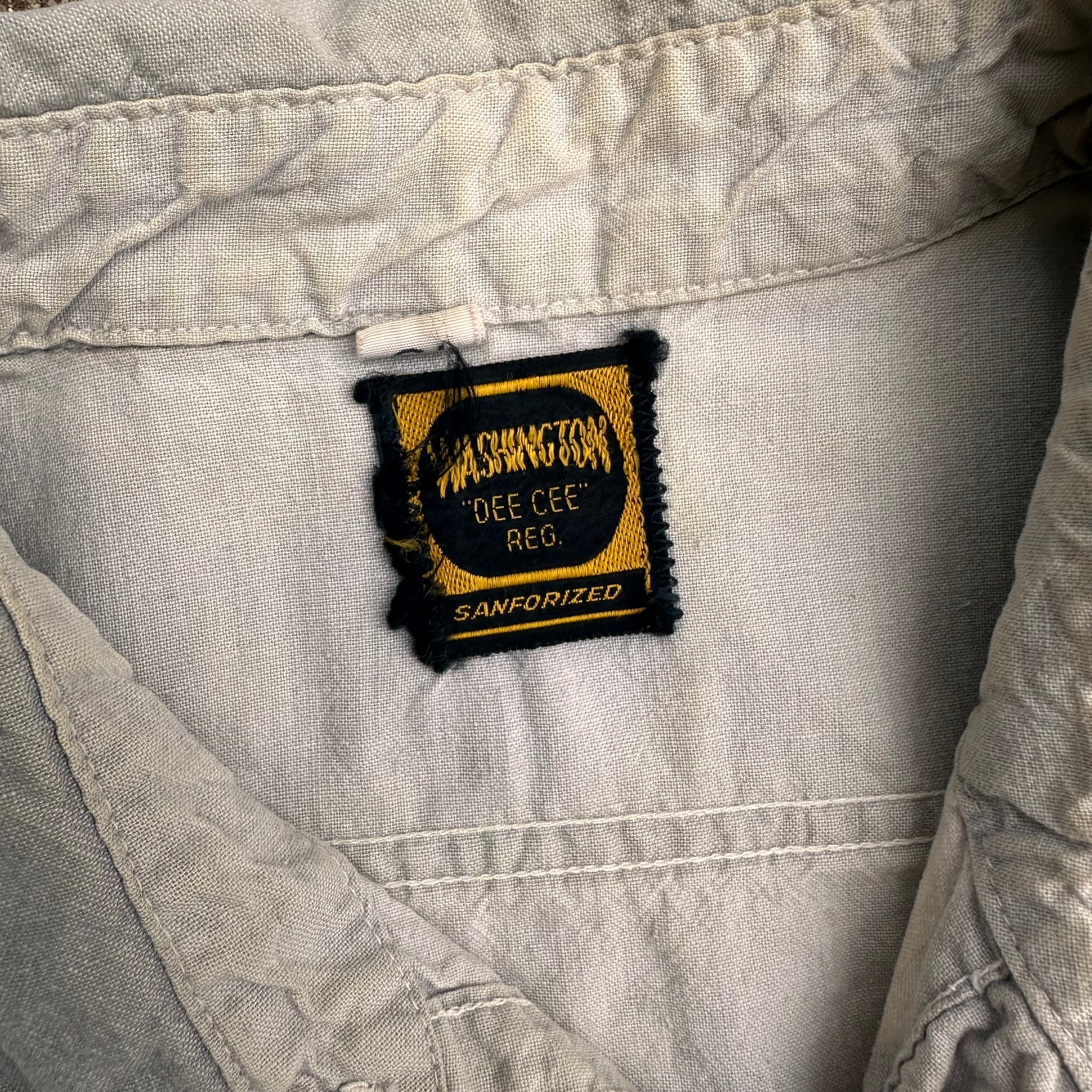 1950’s Washington Dee Cee Grey Chambray Work Shirt Medium