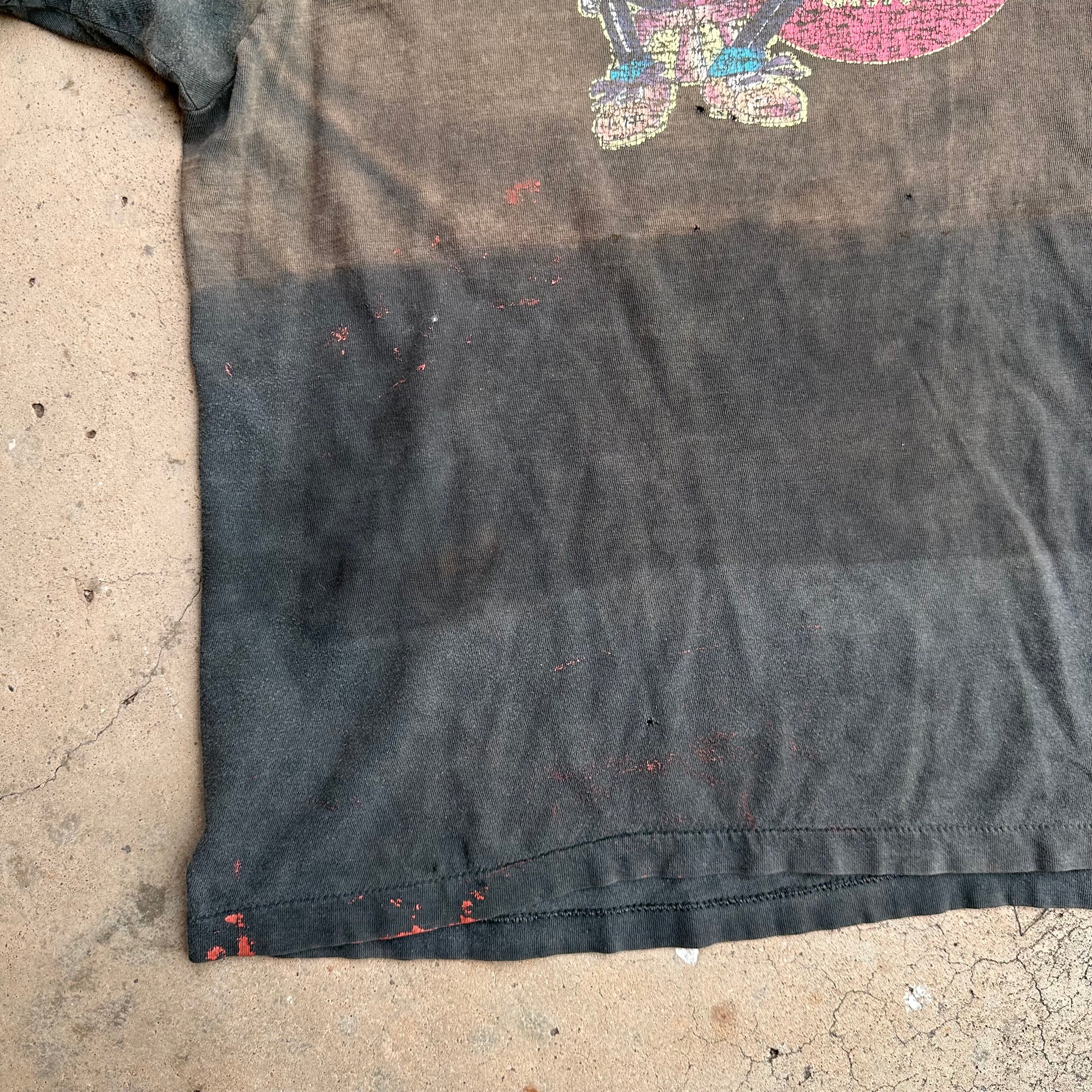 1970’s “I’m So Happy I Could Just Shit!” Faded Black T-Shirt Large