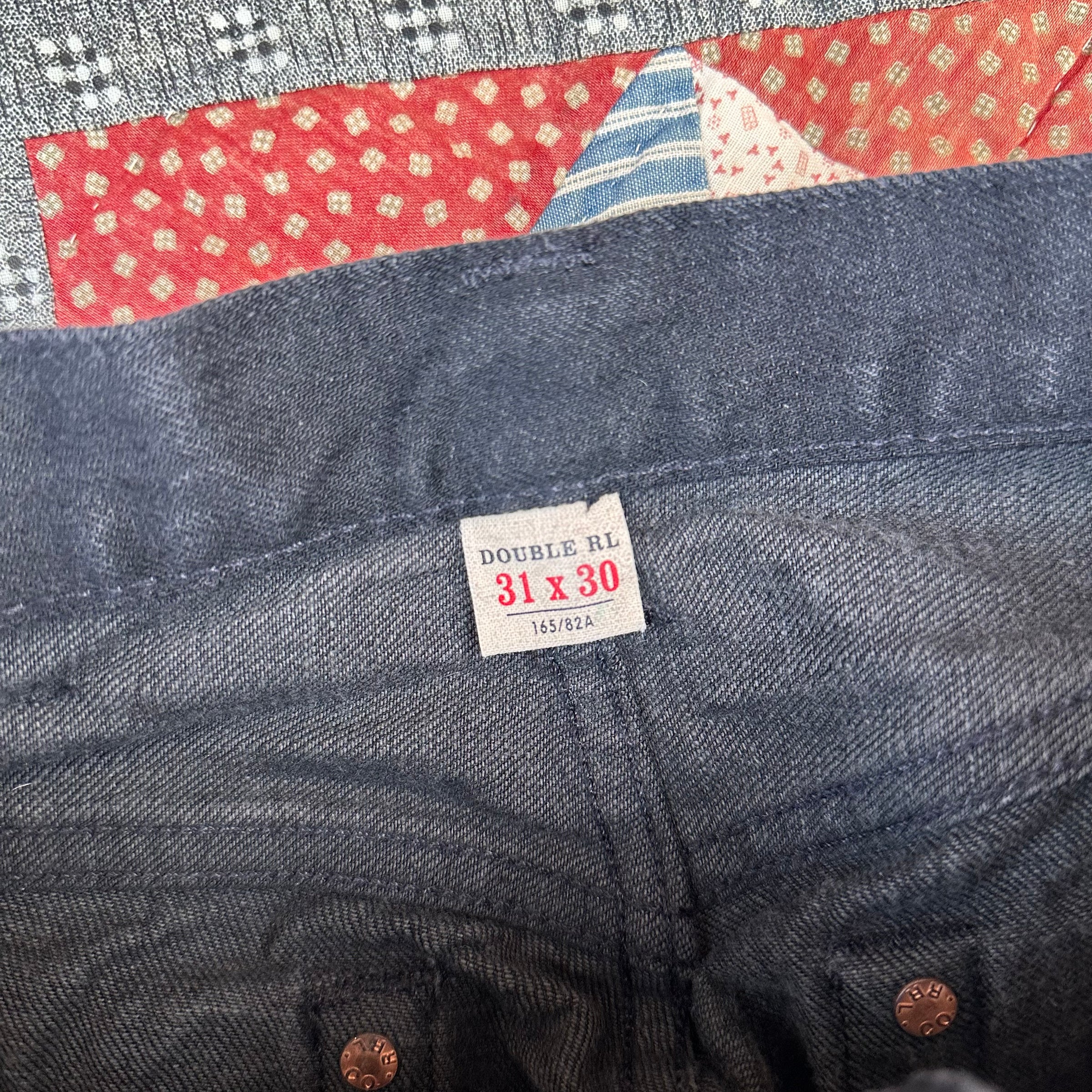 RRL Double RL Slim Fit Black Selvedge Denim Jeans 30” x 29”