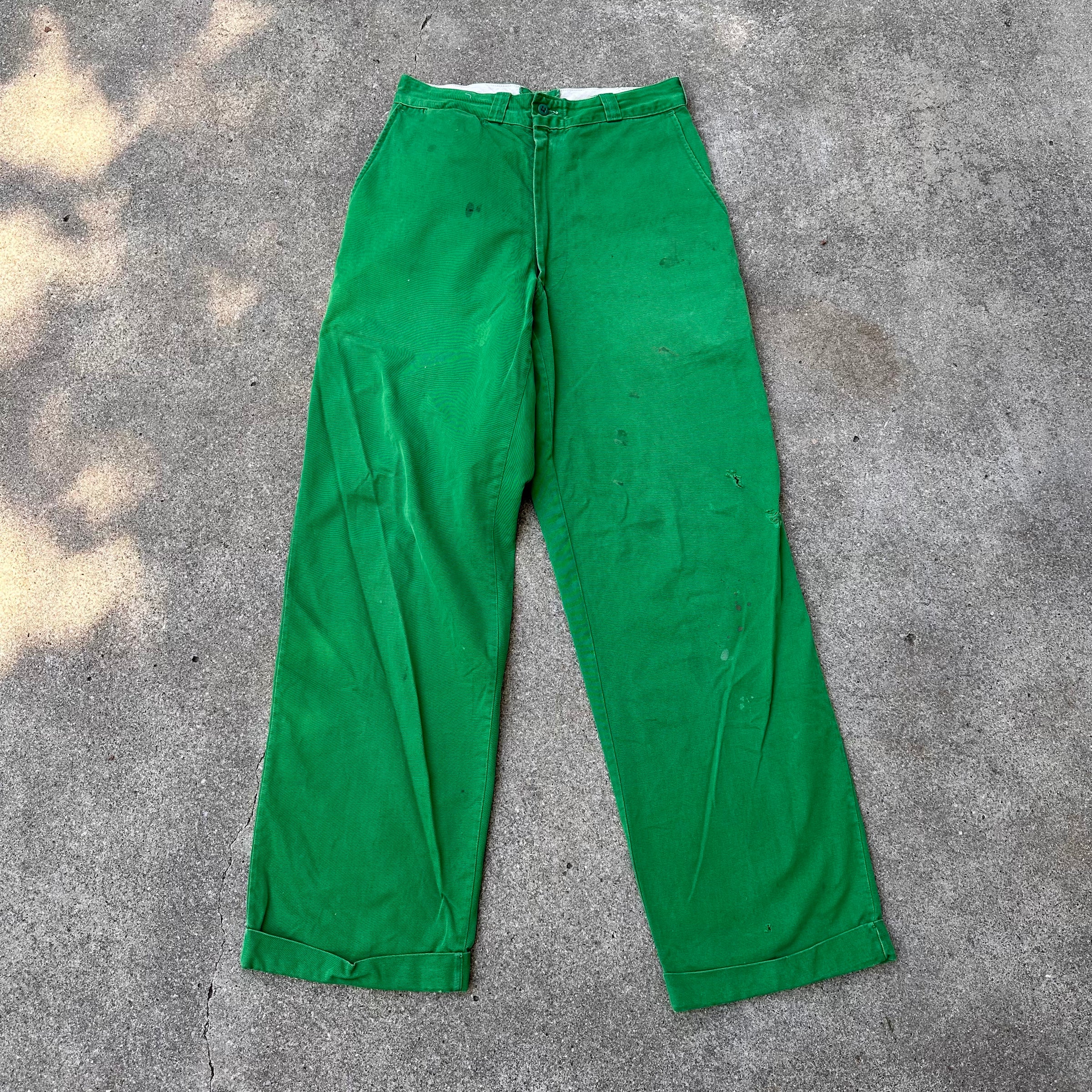 1950’s Shamrock Gas Station Uniform Cotton Work Pants 29” x 30”