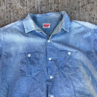 1950’s Powr House Repaired Chambray Work Shirt 26” Chest