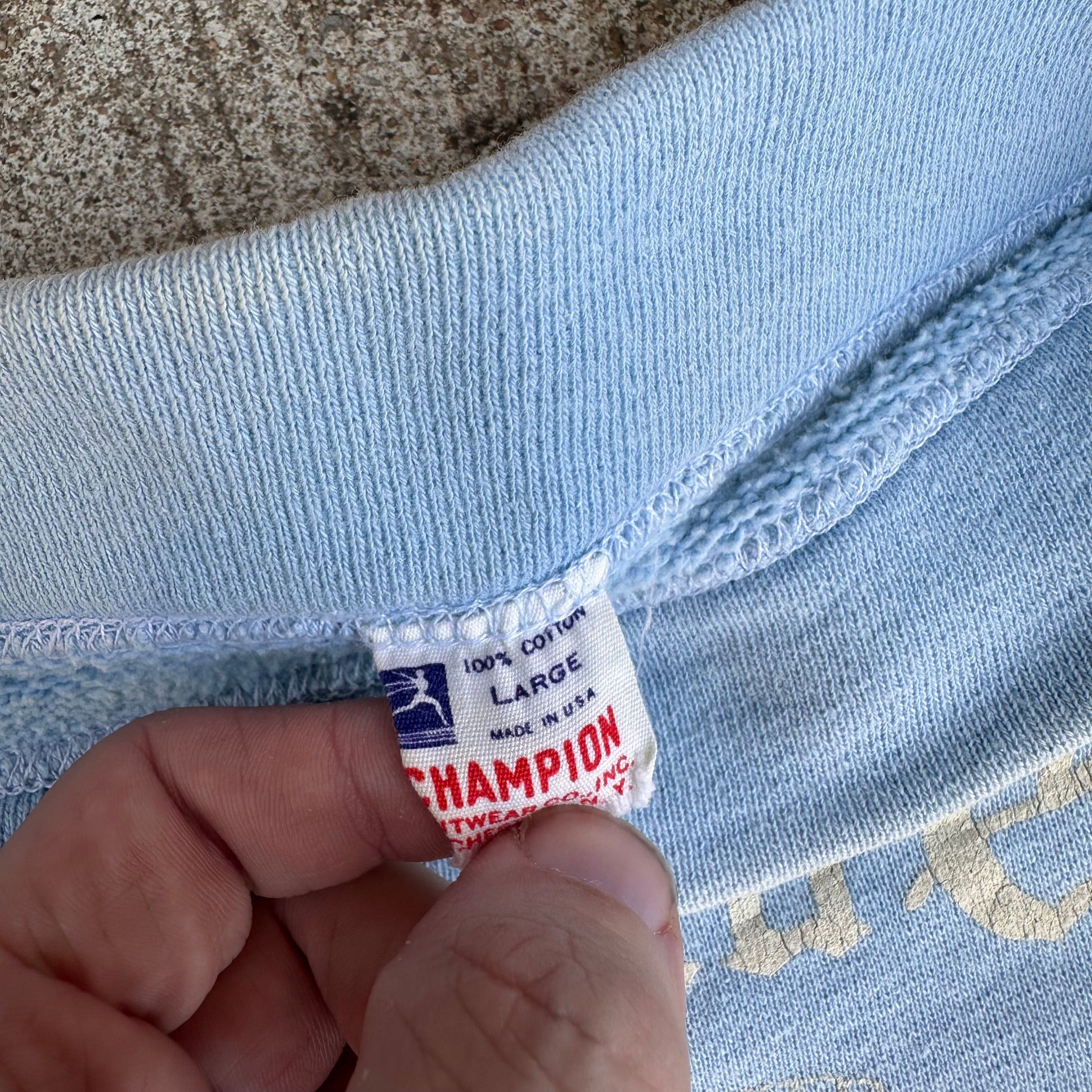 1950’s Champion Running Man Boatneck Sweatshirt Tagged Large