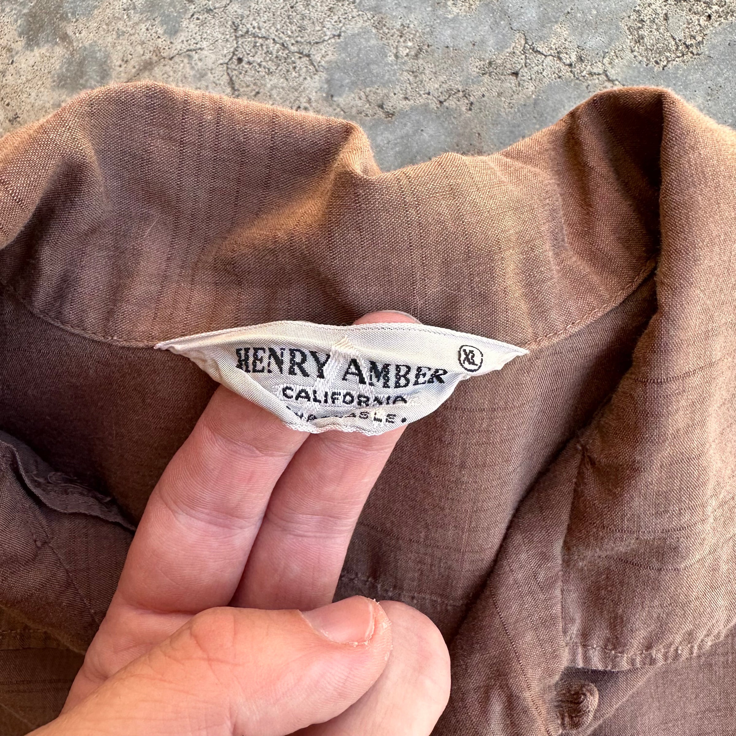 1960’s Harry Amber Rockabilly Loop Collar Shirt XL