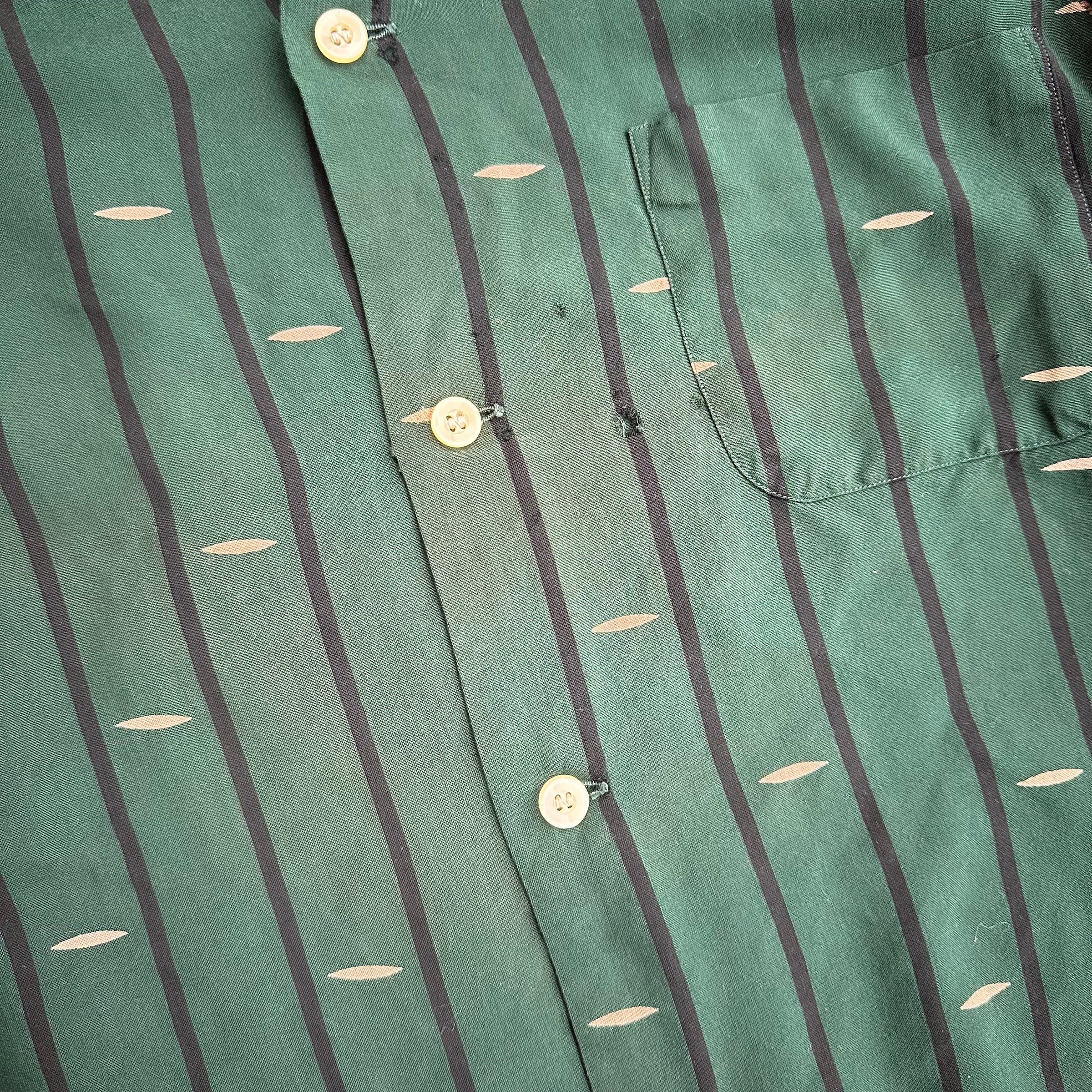 1950’s Tulane Sportswear Rockabilly Gabardine Loop Collar Shirt Small