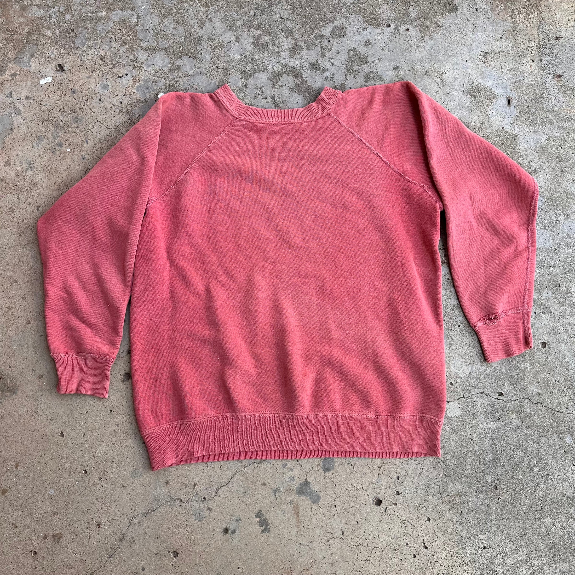 1950’s/60’s Faded Red Raglan Crewneck Sweatshirt 21” Chest