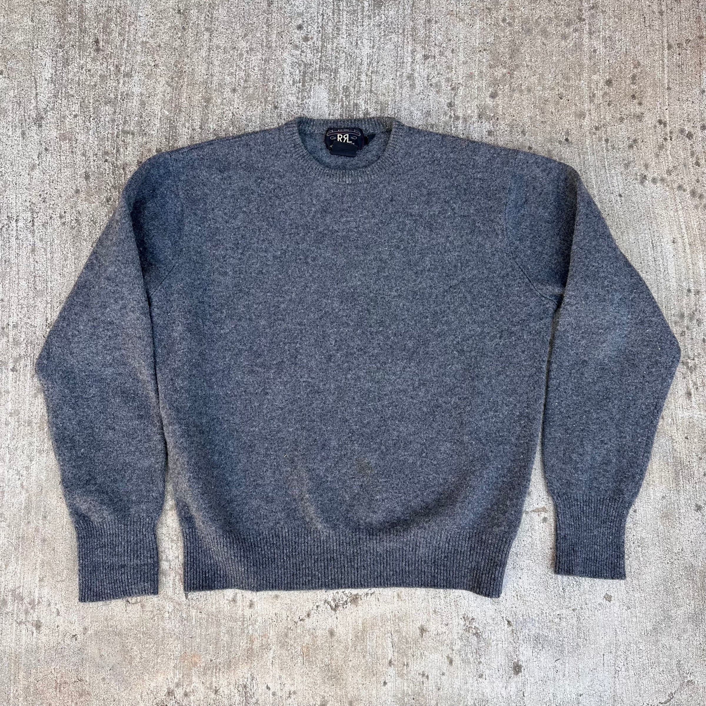 1990’s RRL Grey Lambswool Sweater Large