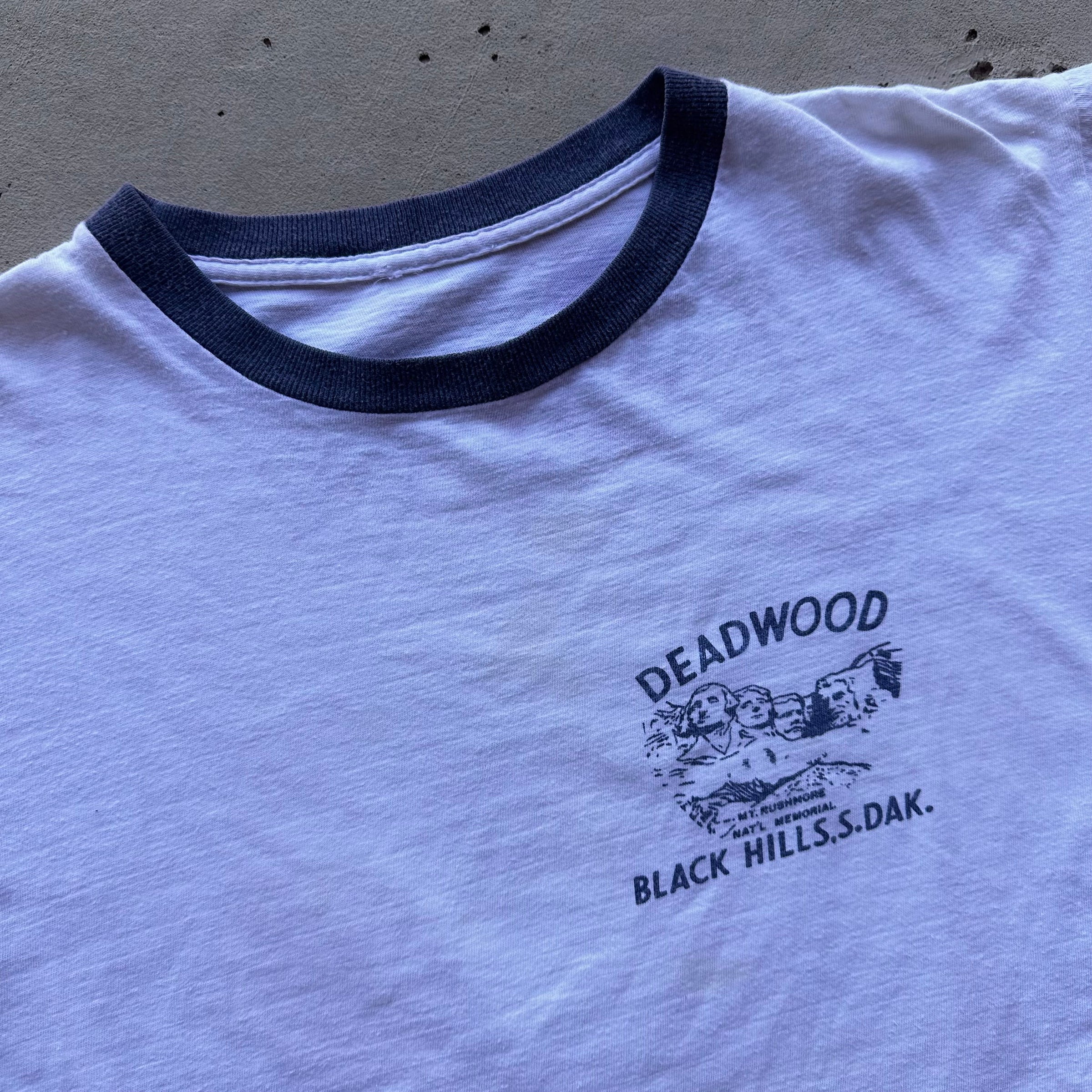 1960’s Deadwood Mt Rushmore Souvenir Ringer T-Shirt Medium