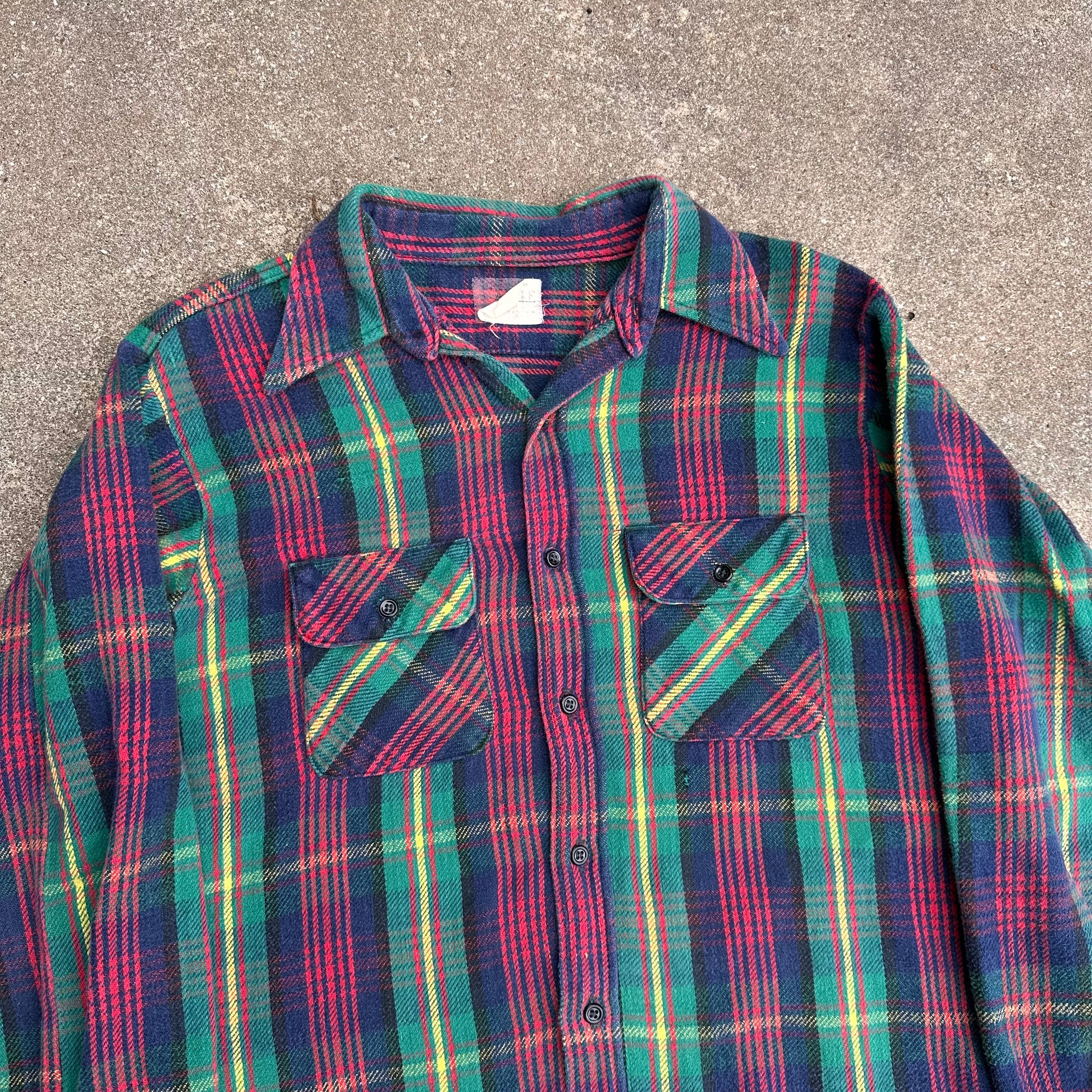1960’s Big Mike Plaid Cotton Flannel Shirt 24” Chest