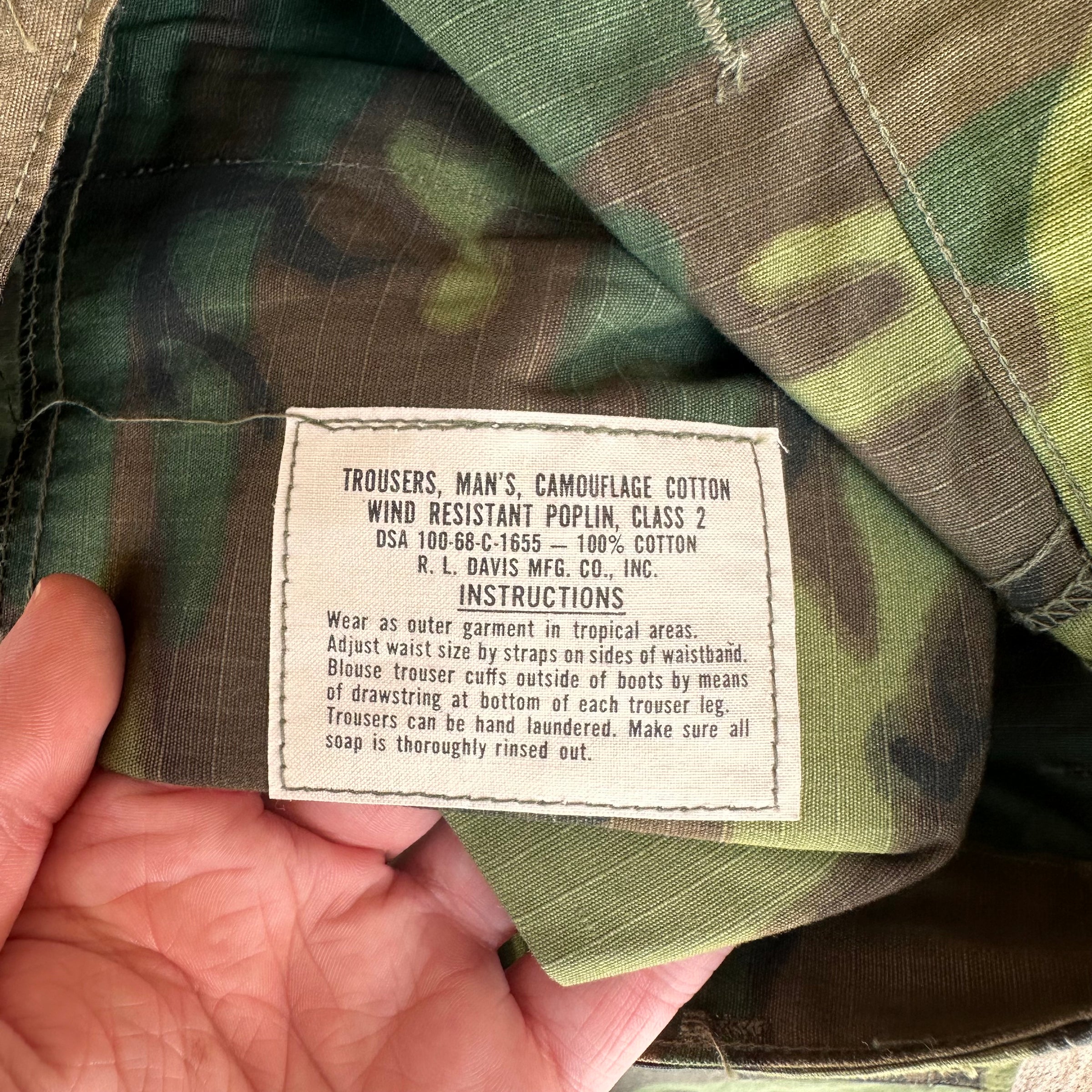 1960’s Deadstock Lime Green ERDL Jungle Pants Small Long