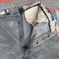 1920’s/30’s Strong Reliable Grey Corduroy Pants 38” x 28”