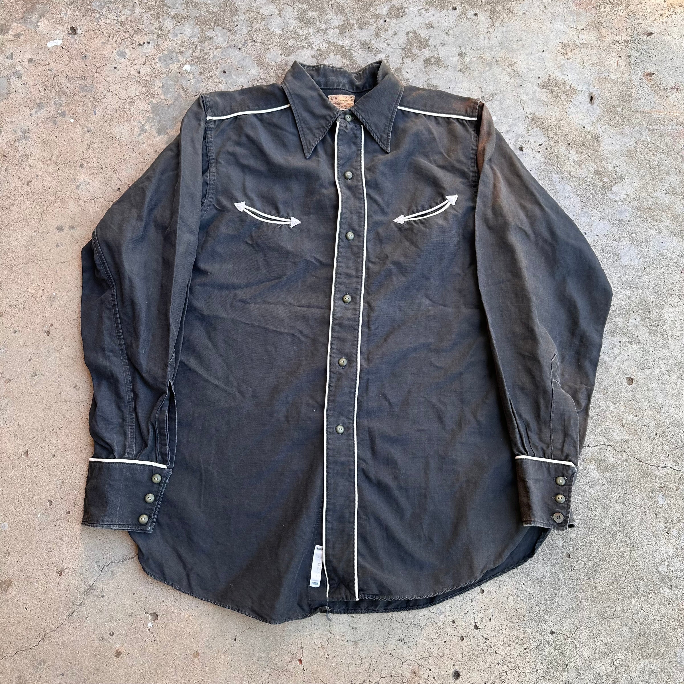 1940’s/50’s Miller Black Cotton Western Shirt Small