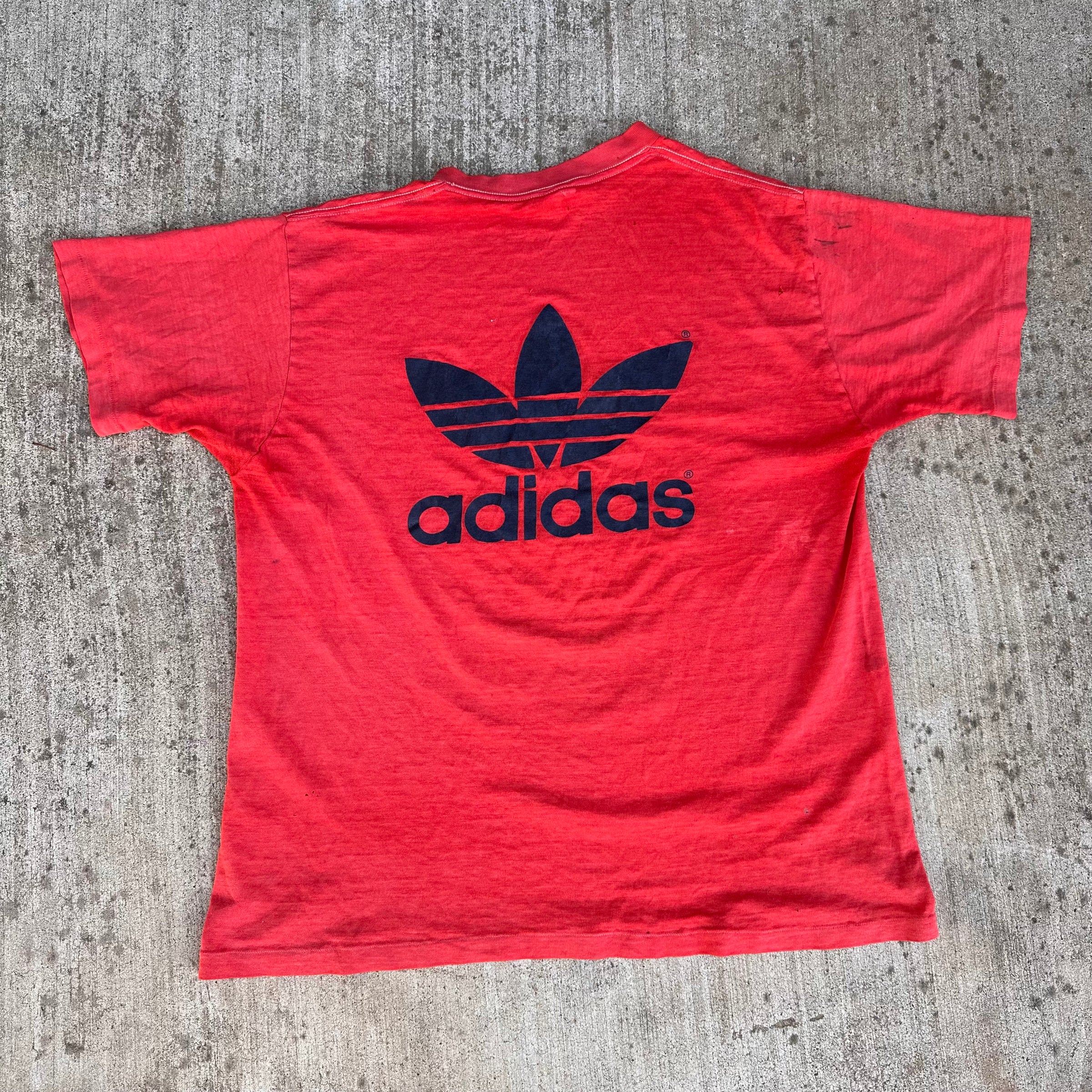 1980’s Thrashed Paper Thin Adidas T-Shirt Large