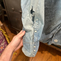 1960’s Wrangler 27MW Chambray Pearl Snap Western Shirt M/L