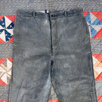 1920’s/30’s Strong Reliable Grey Corduroy Pants 38” x 28”