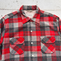1950’s/60’s Sportsman Woolynella Plaid Loop Collar Shirt XL