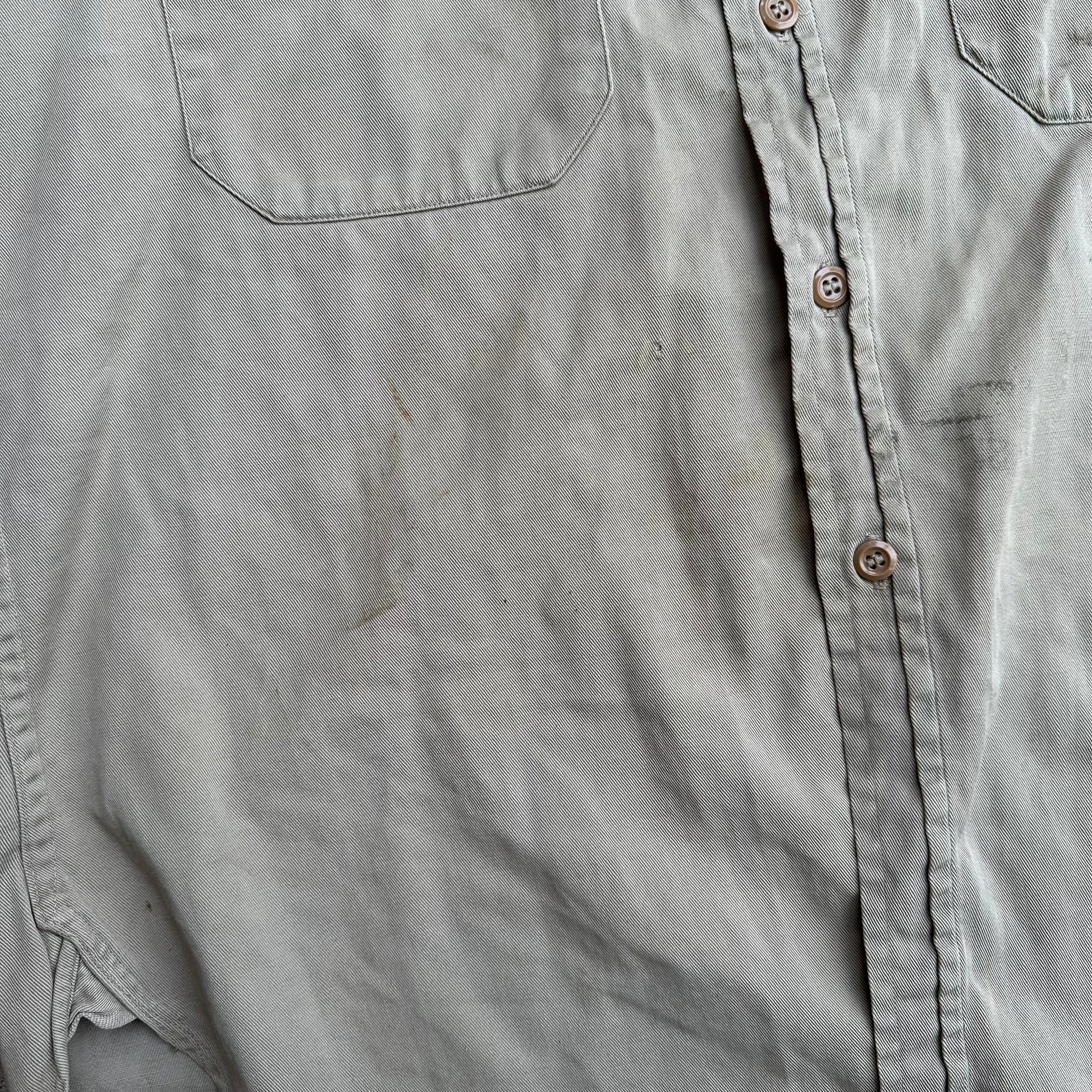 1950’s/60’s Stur-Dee Twist Twill Khaki Work Shirt Large
