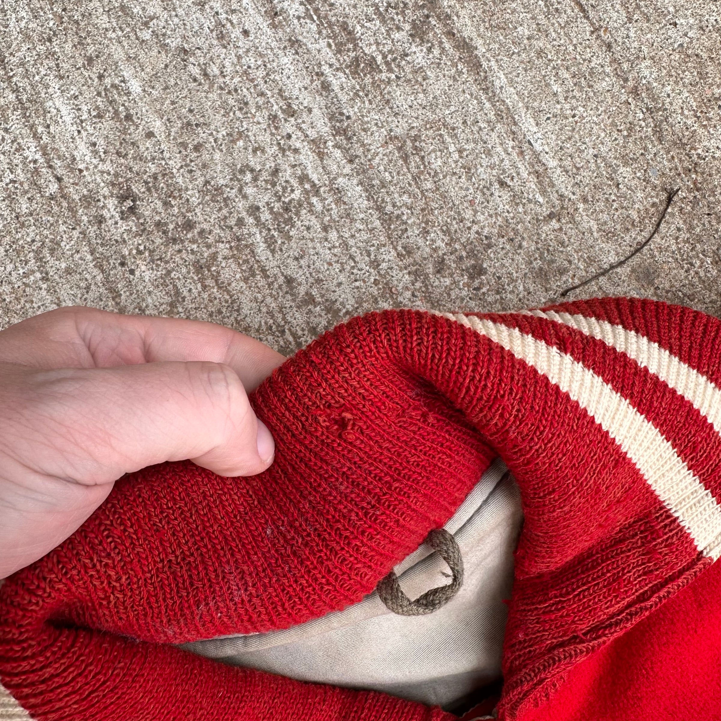 1960’s Hatchers Bulldog Patched Reversible Wool Varsity Jacket 25” Chest