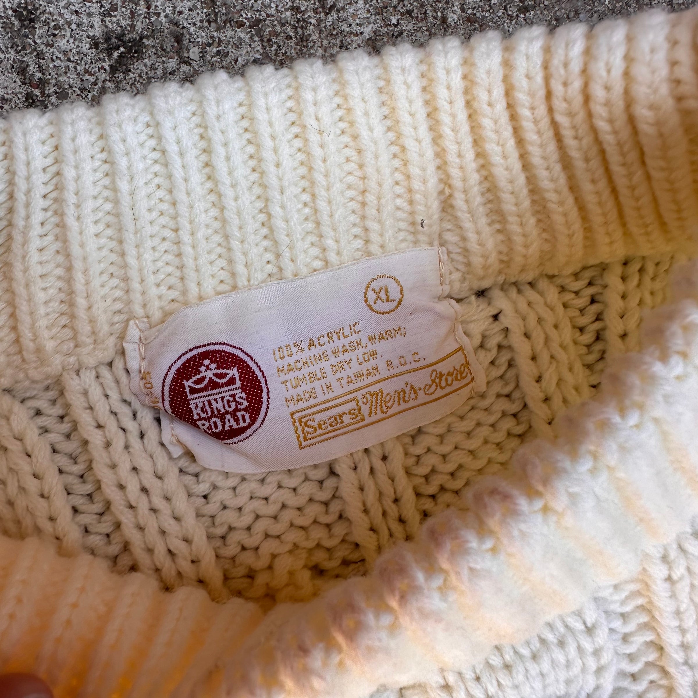 1970’s Sears Kings Road Acrylic Fisherman Sweater Medium