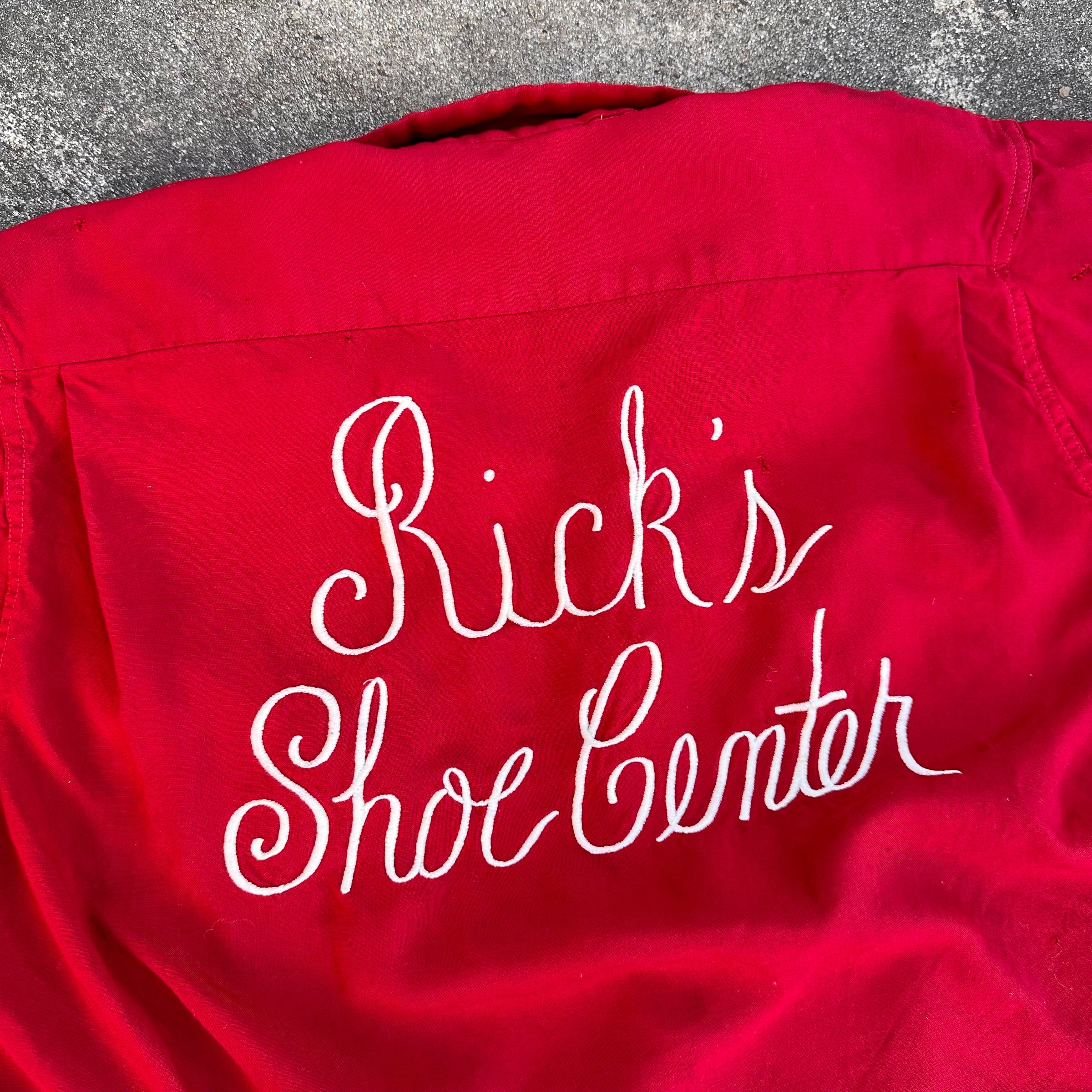 1960’s Nat-Nast Embroidered Gabardine Bowling Shirt Medium