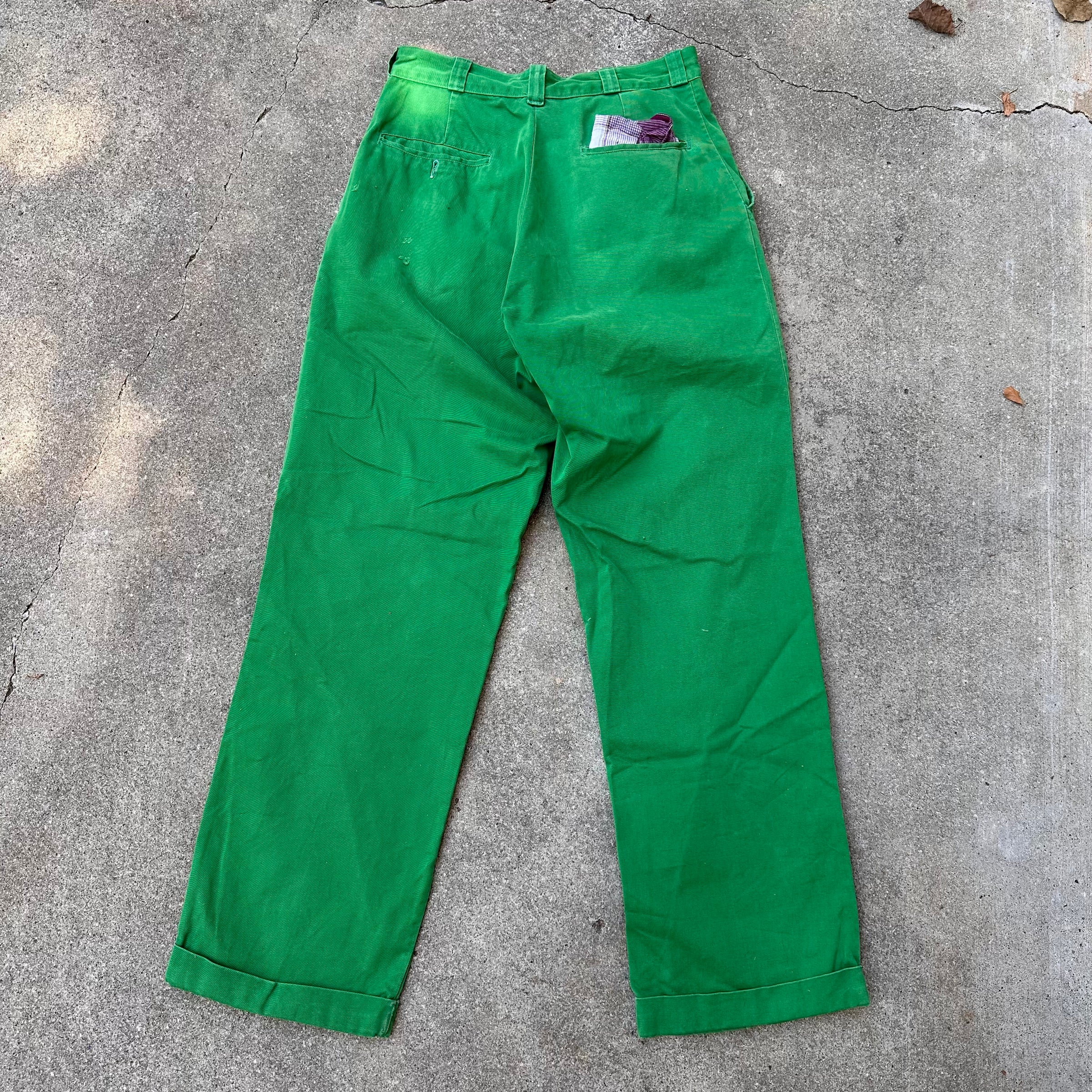 1950’s Shamrock Gas Station Uniform Cotton Work Pants 29” x 30”
