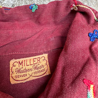 1950’s Miller Embroidered Gabardine Western Shirt Medium