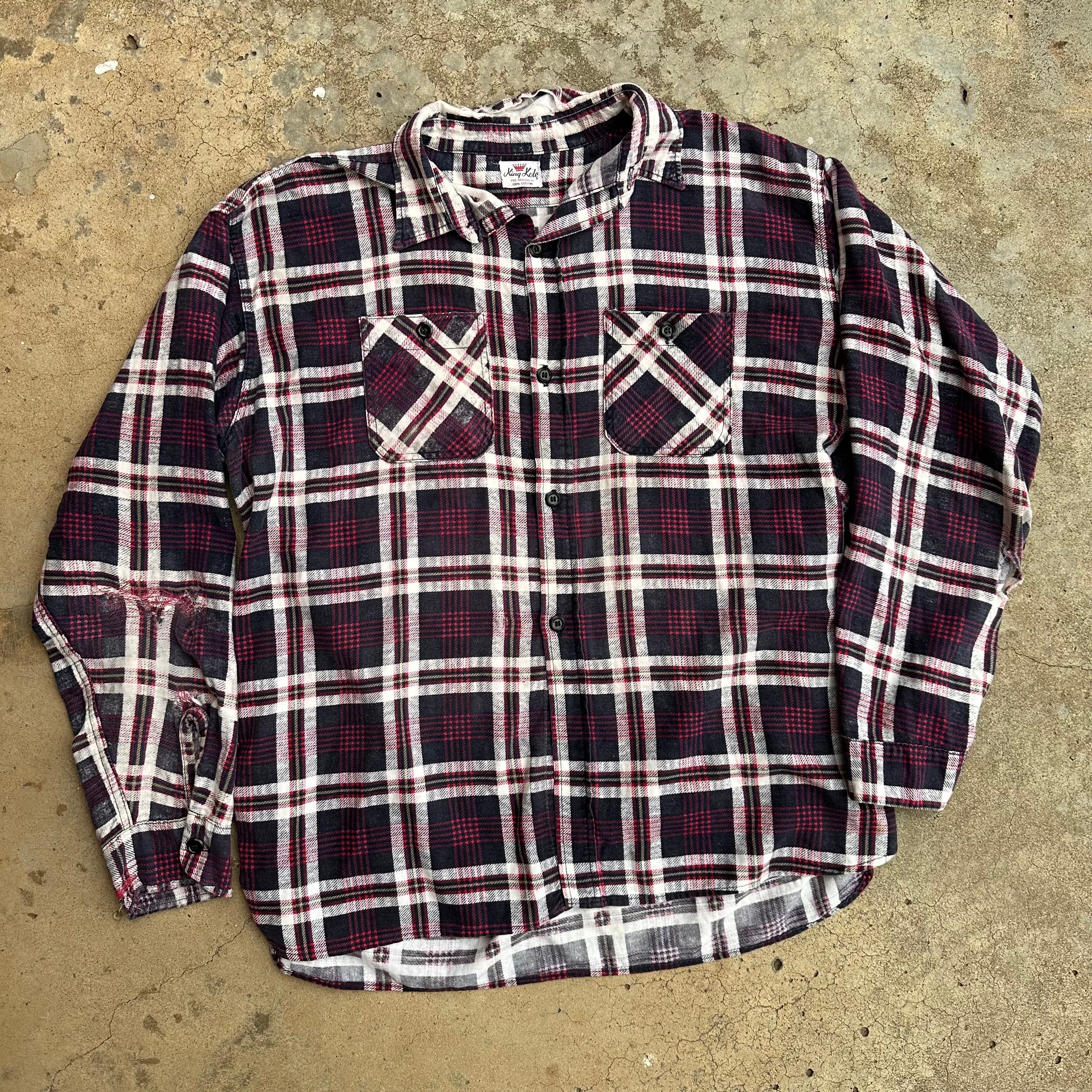 1950’s/60’s King Kole Printed Cotton Flannel Shirt XL