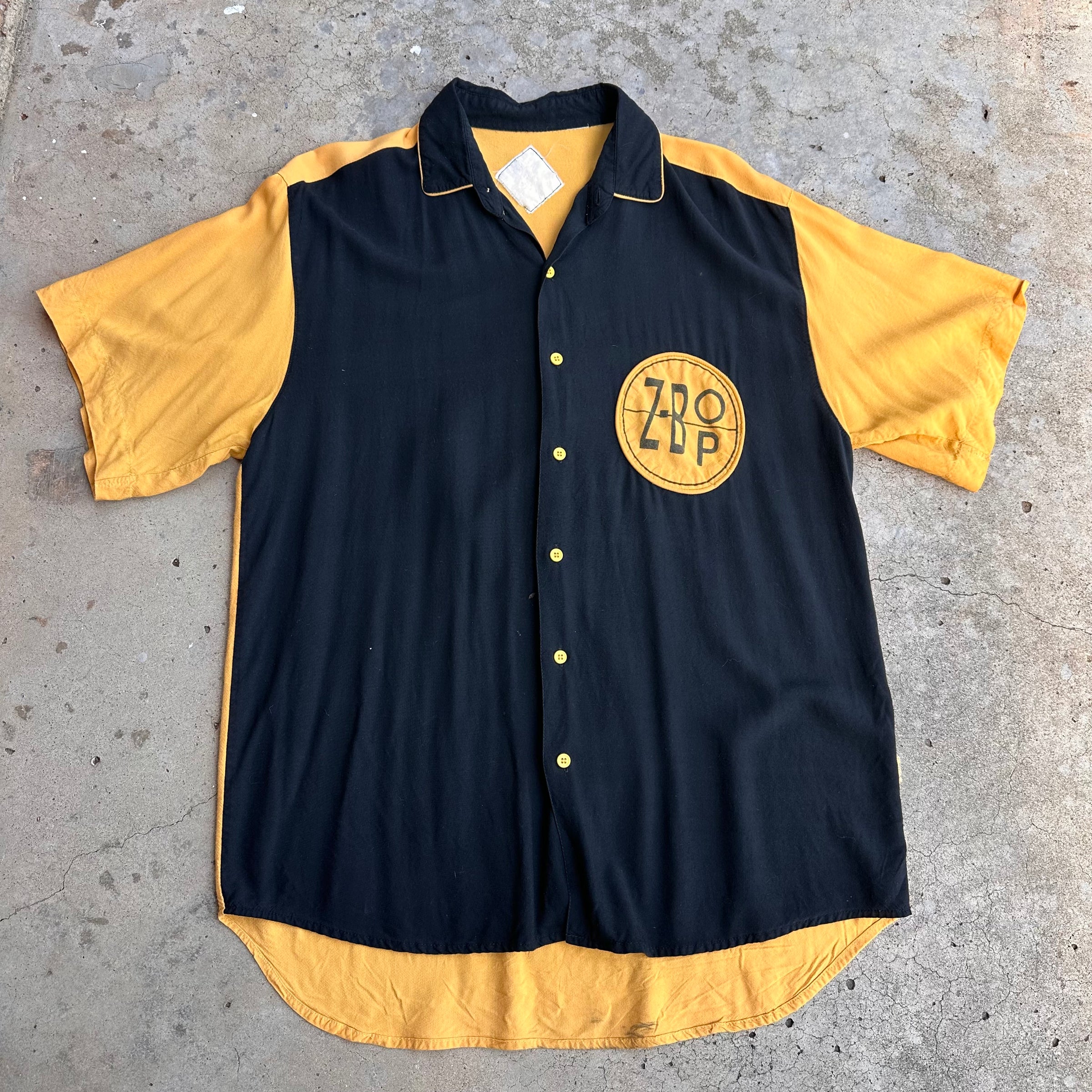 1960’s Patched Cotton Camp Collar Shirt Large