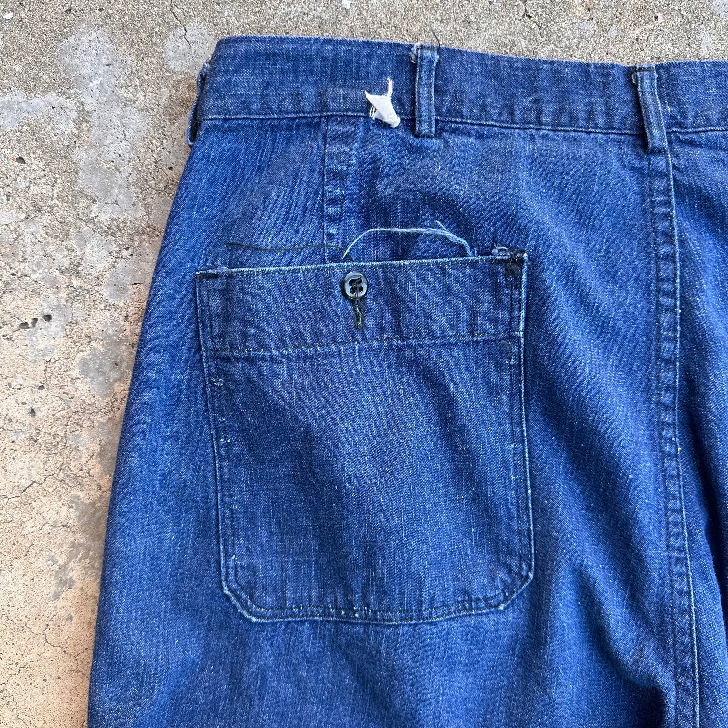 1940’s/50’s US Navy Denim Trousers 36” x 31”