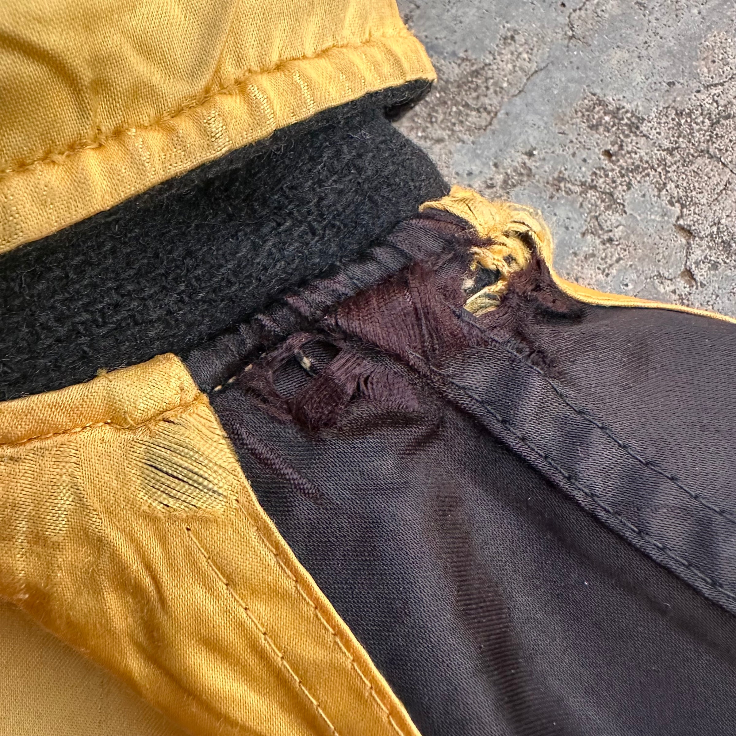 1950’s Black and Yellow Reversible Wool/Satin Varsity Jacket Large