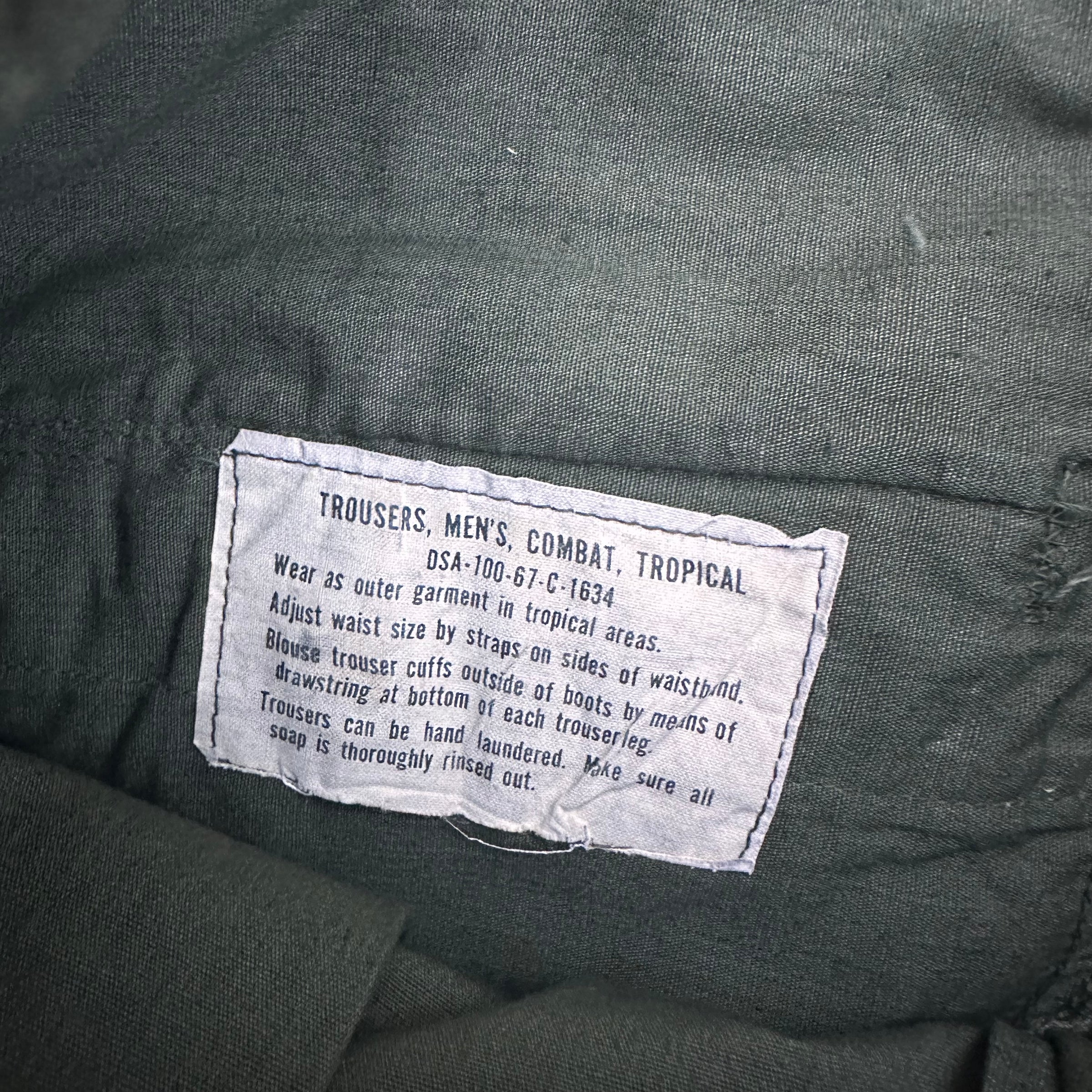 1960’s Near Mint Poplin Jungle Trousers Medium Regular