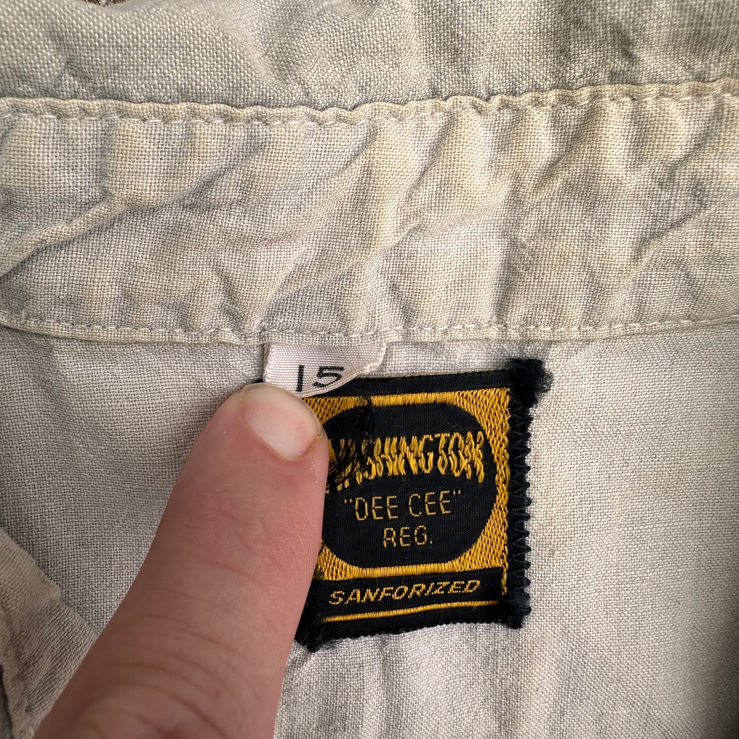 1950’s Washington Dee Cee Grey Chambray Work Shirt Medium