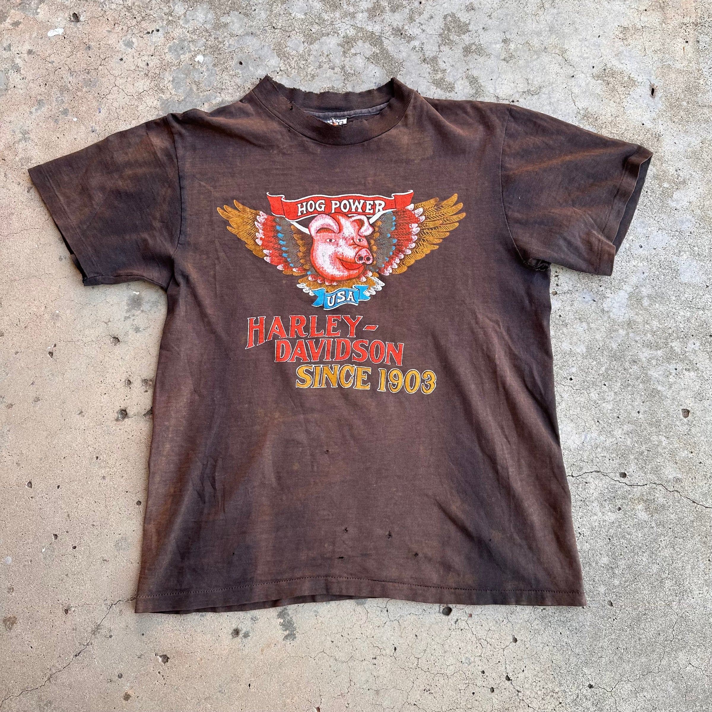 1980’s Harley Davidson “Hog Power” T-Shirt Tagged Medium