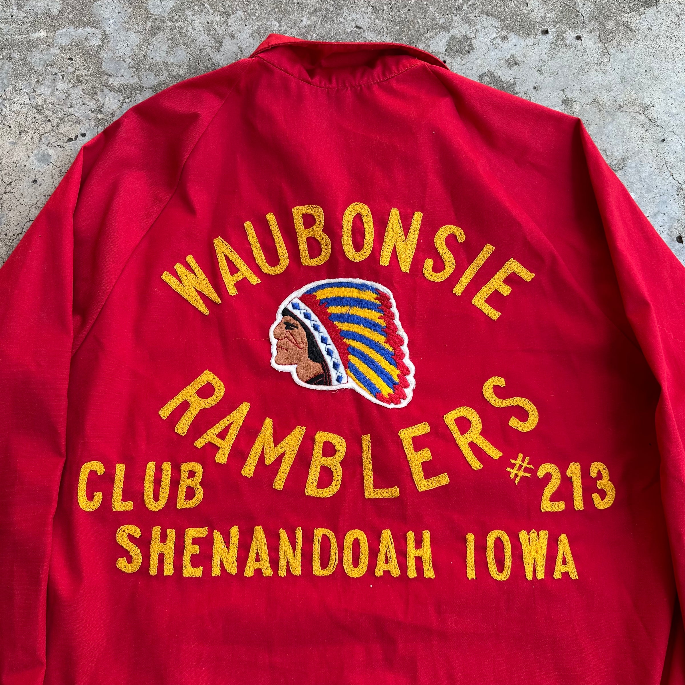 1960’s Waubonsie Ramblers Indian Head Chainstitched Jacket Large