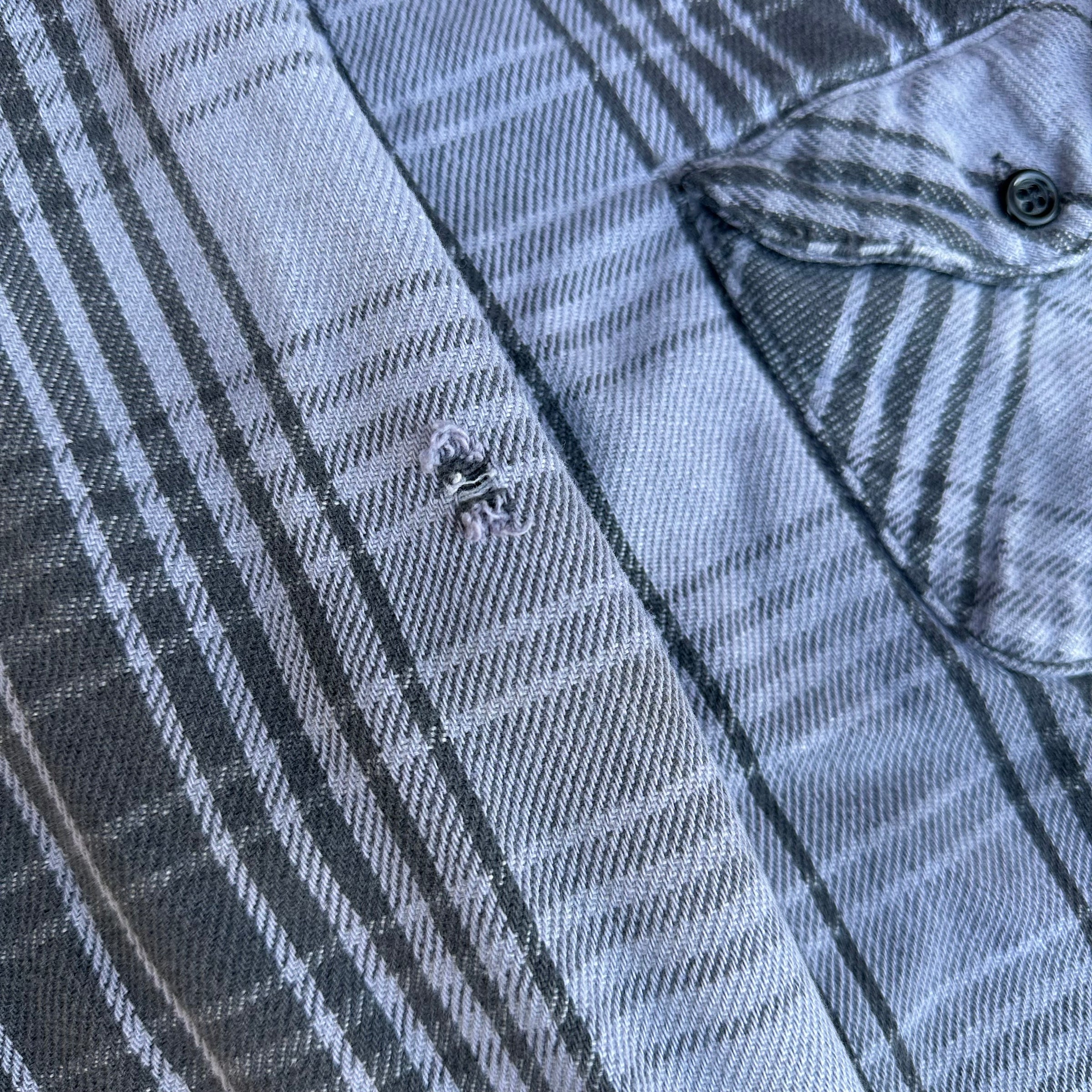 1980’s Osh’Kosh Black and Grey Cotton Flannel Shirt XL