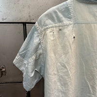 1950’s Repaired Chambray Work Shirt 22.5" Chest