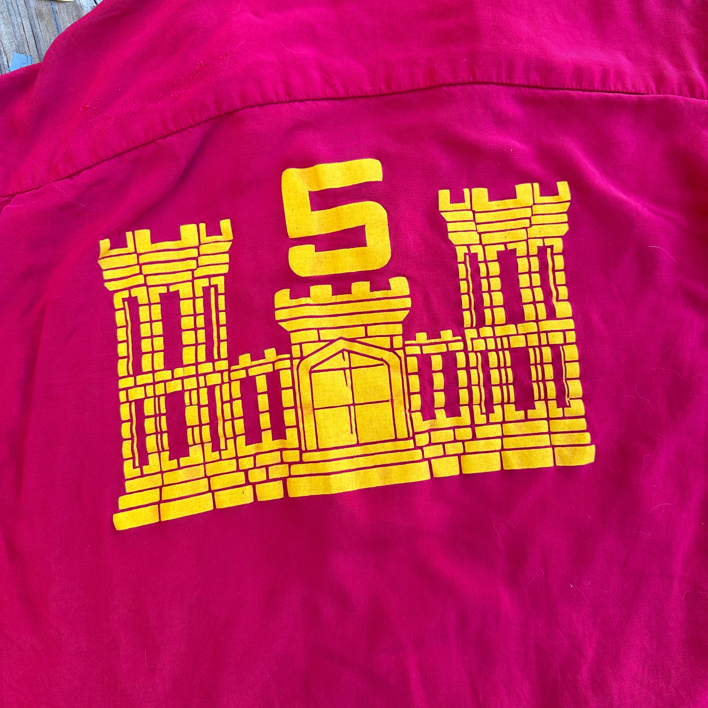 1950’s US Army 5th Engineer Battalion Bowling Shirt Medium