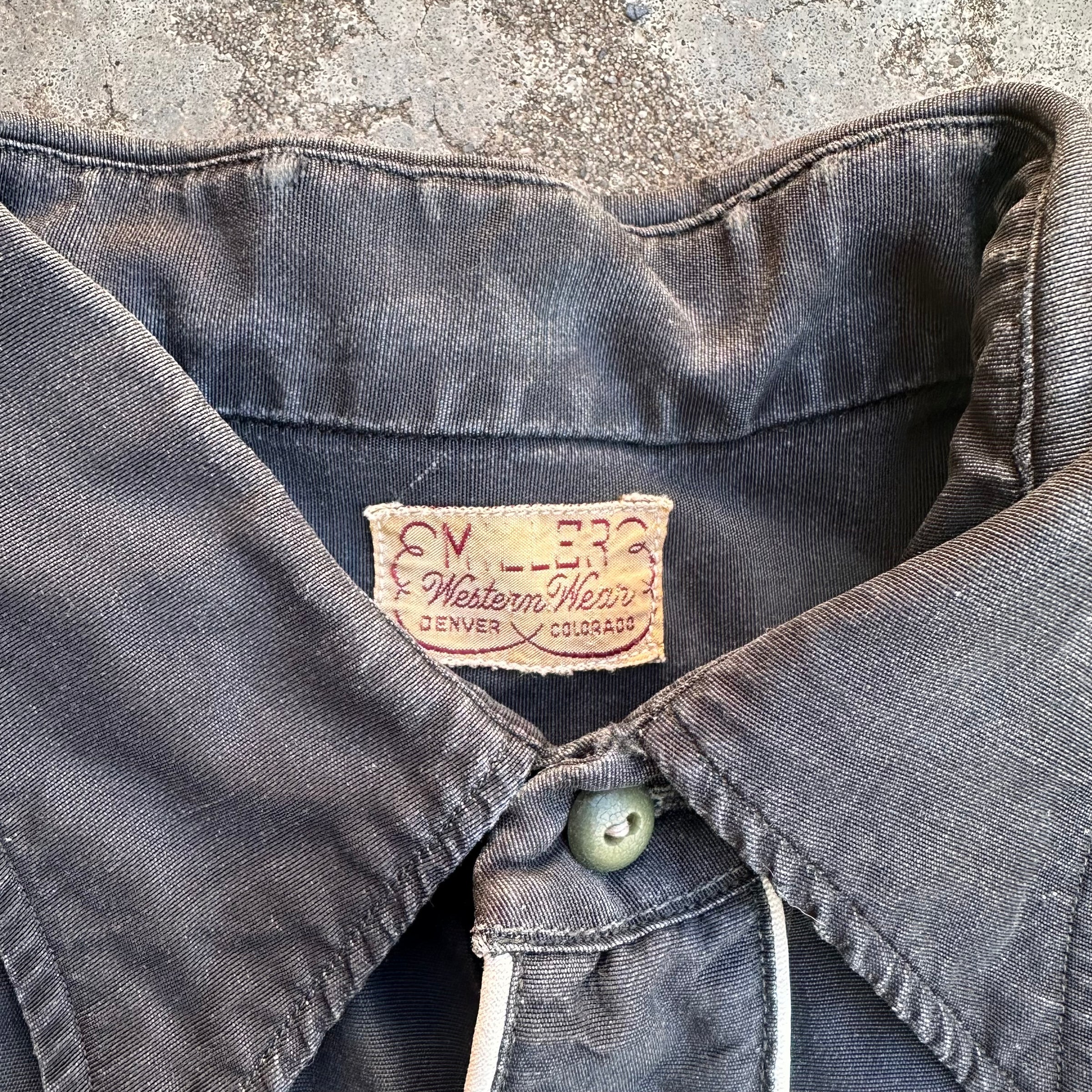 1940’s/50’s Miller Black Cotton Western Shirt Small