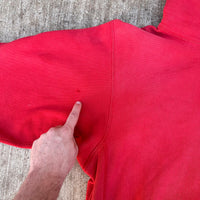 1980’s Faded Red Champion Reverse Weave Hooded Sweatshirt XL 25” Chest