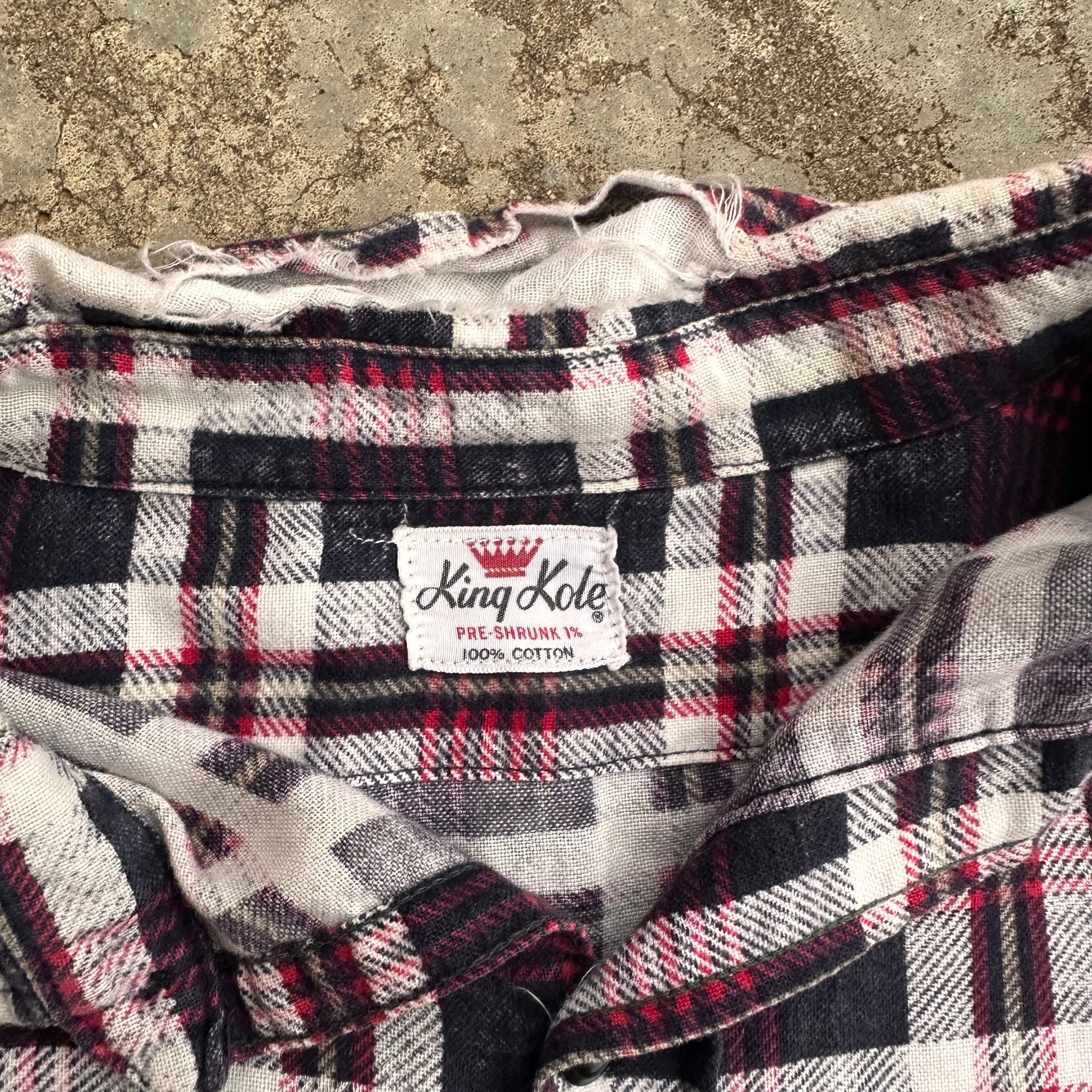 1950’s/60’s King Kole Printed Cotton Flannel Shirt XL