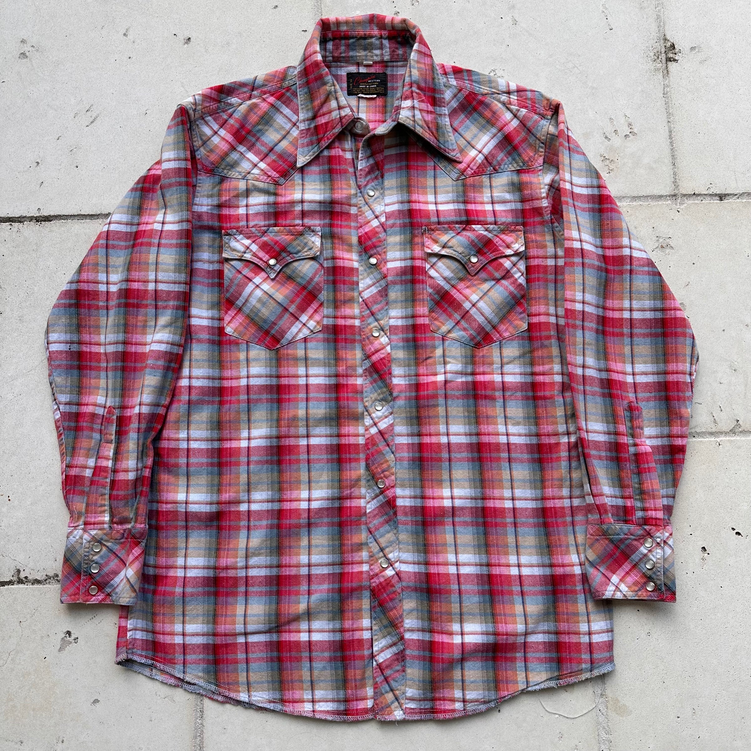1970’s Champion Plaid Cotton Western Flannel Large