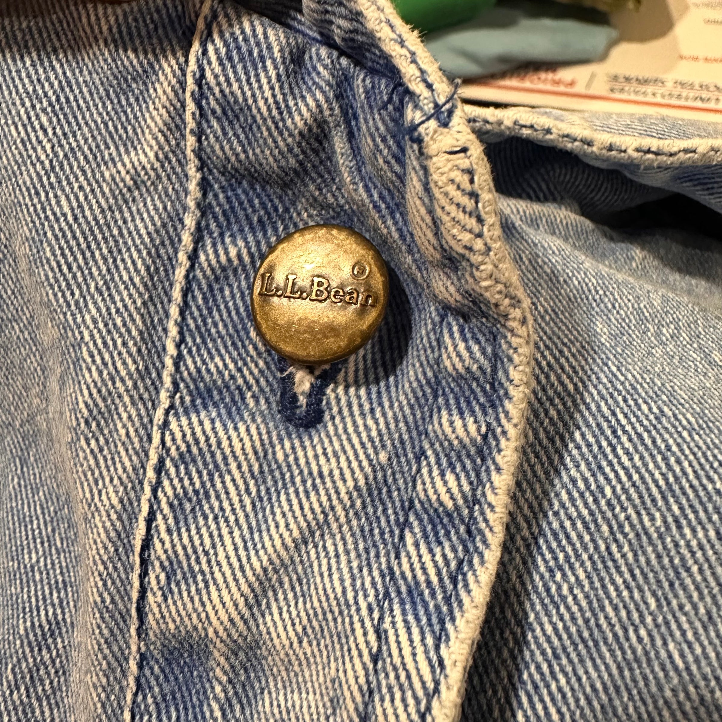 1980’s LL Bean Shawl Collar Denim Jacket 21” Chest