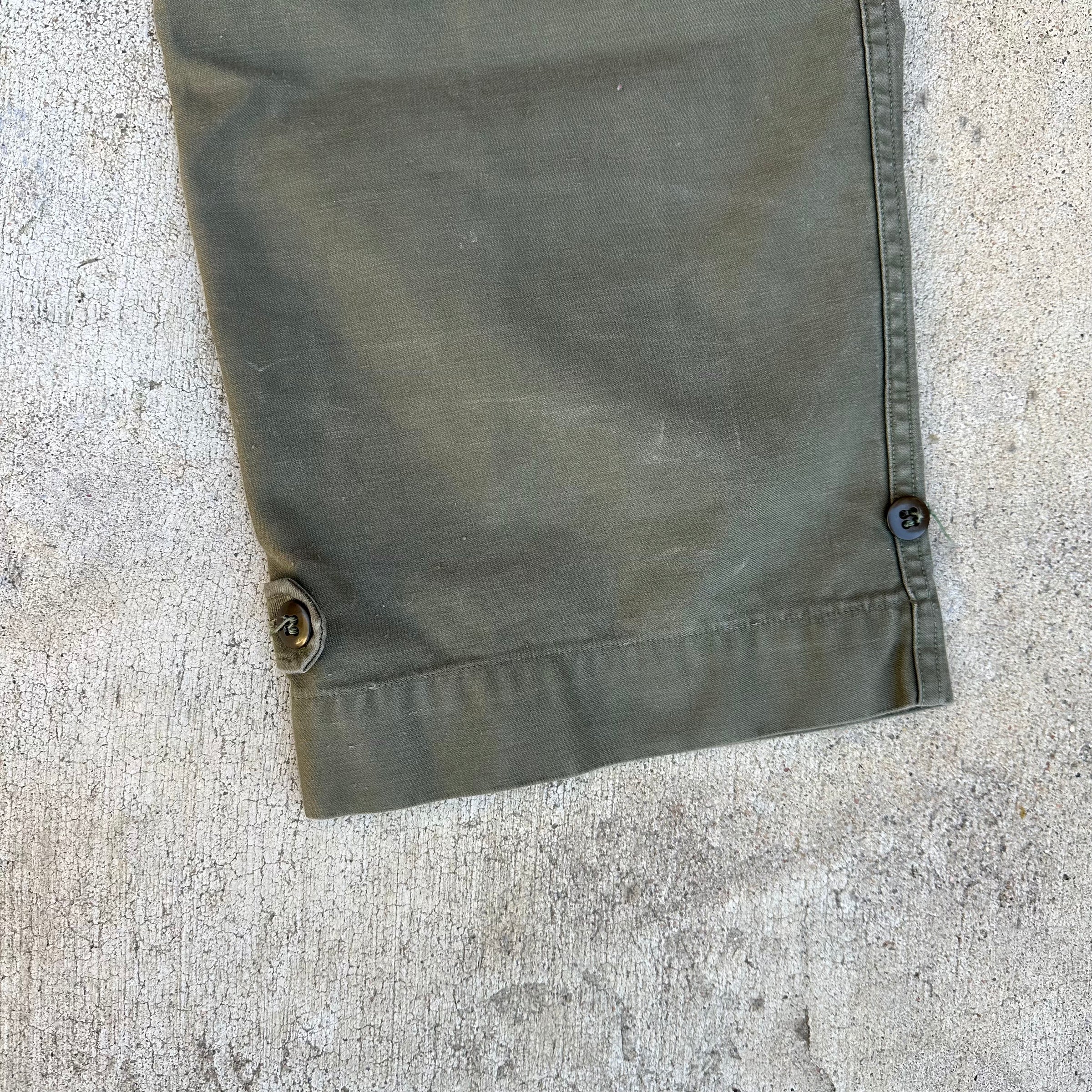 1940's WWII M-43 OD Cotton Field Trousers 33” - 34” x 30”