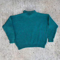 1980’s Gap Teal Ramie/Cotton Blend Collared Ribbed Sweater M/L