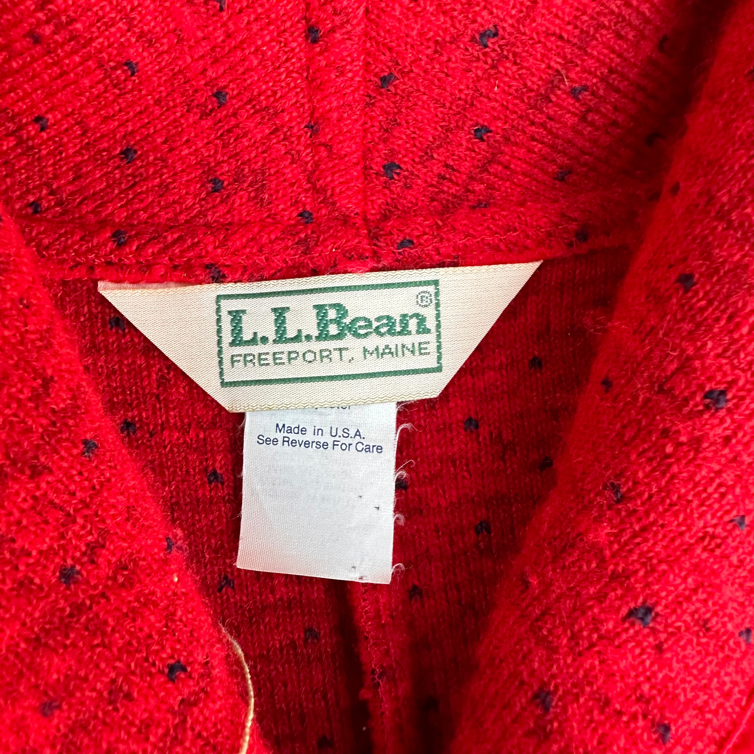 1980’s LL Bean Polka Dot Red Fleece Pile Jacket Medium