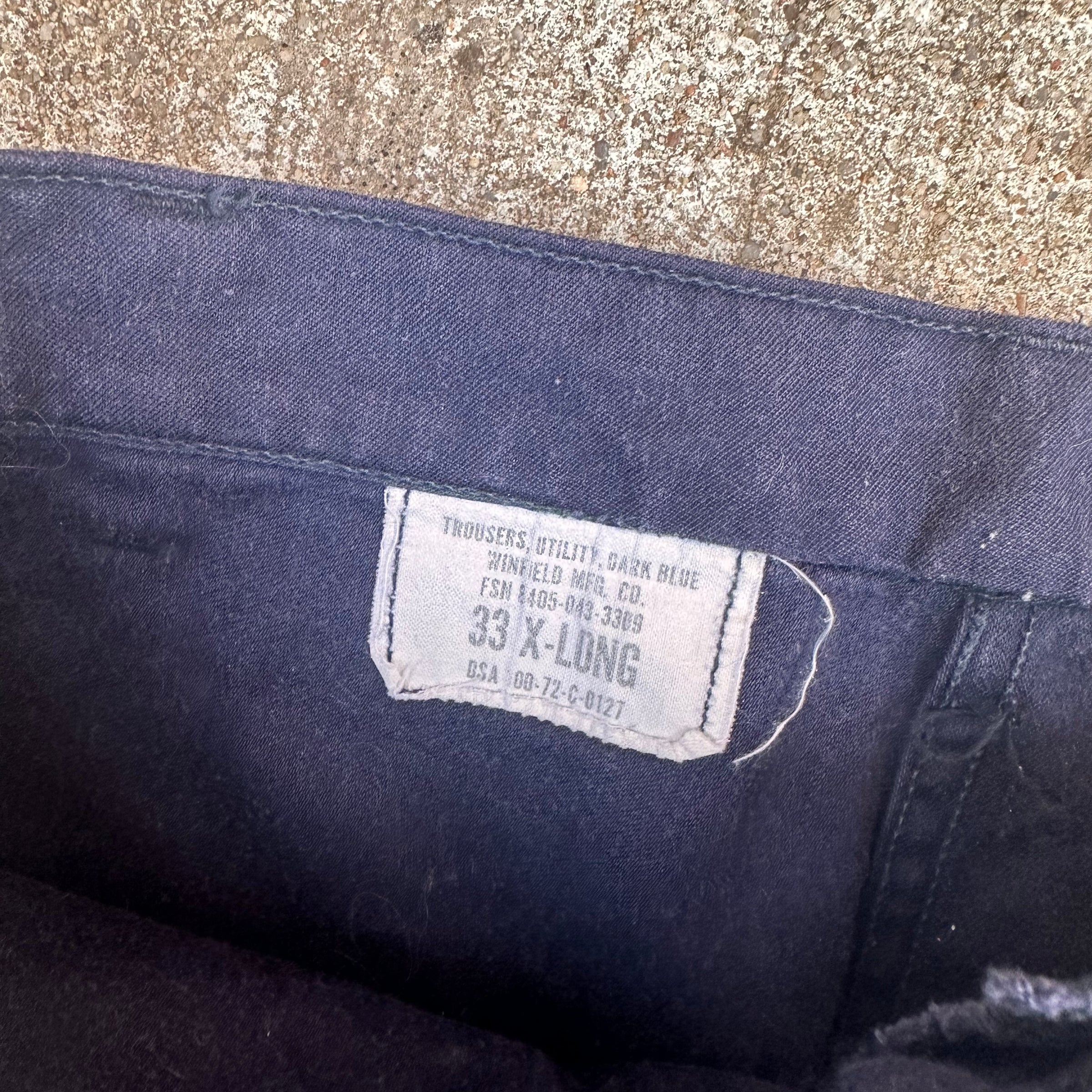1970’s USN Dark Blue Utility Trousers 31” x 32”